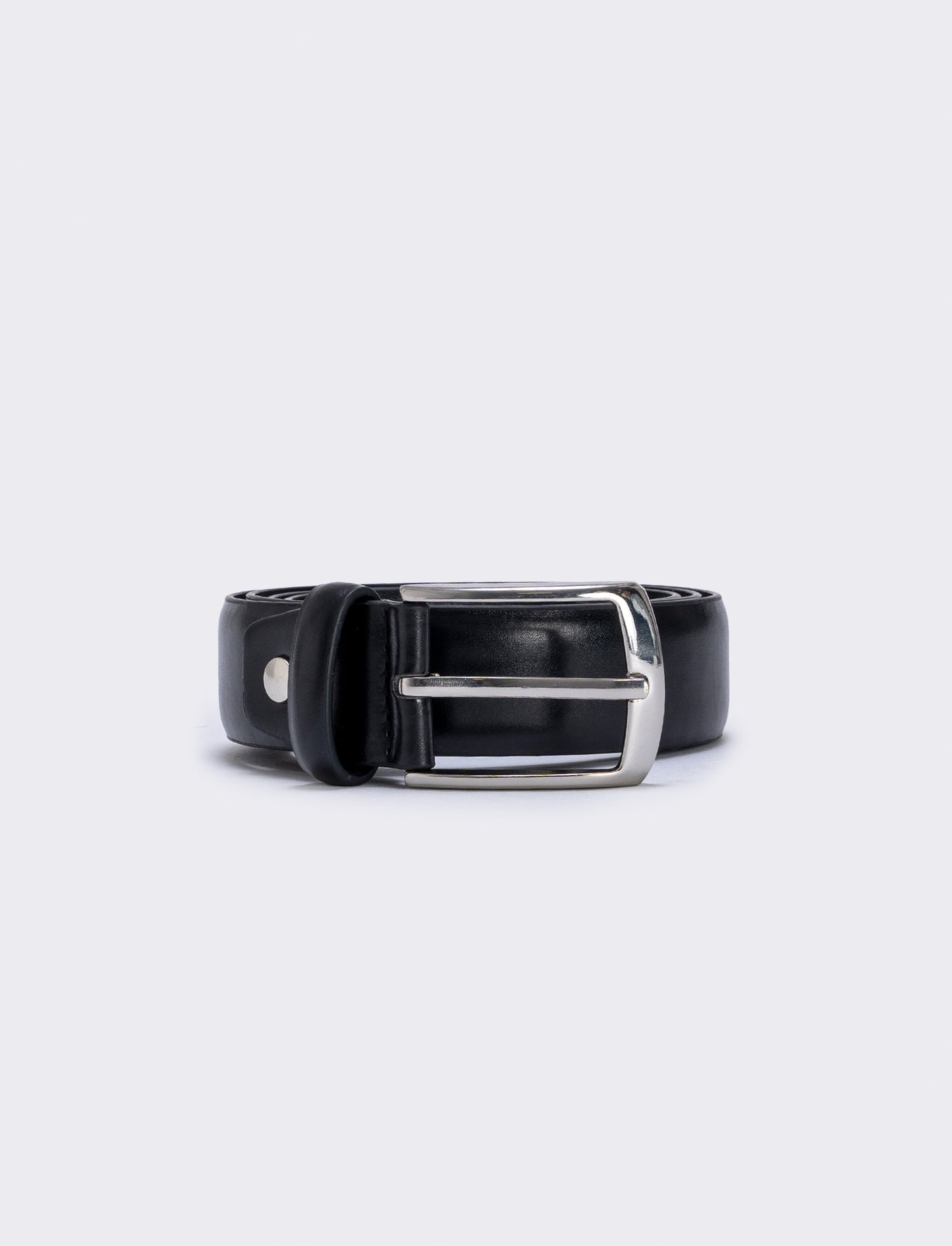 Cintura bombata liscia 3,5 cm uomo - Nero