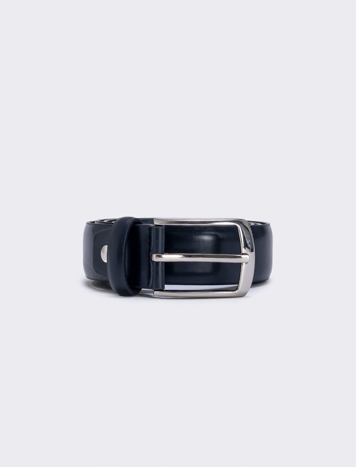 Smooth curved belt 3.5 cm men - Blue