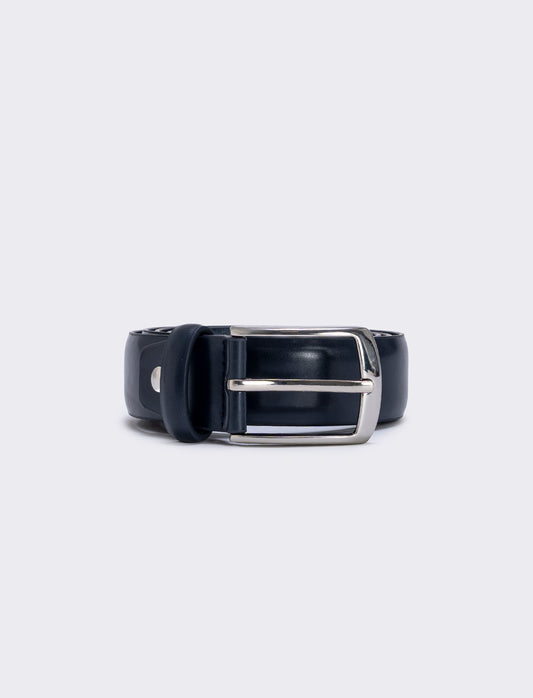 Cintura bombata liscia 3,5 cm uomo - Blu