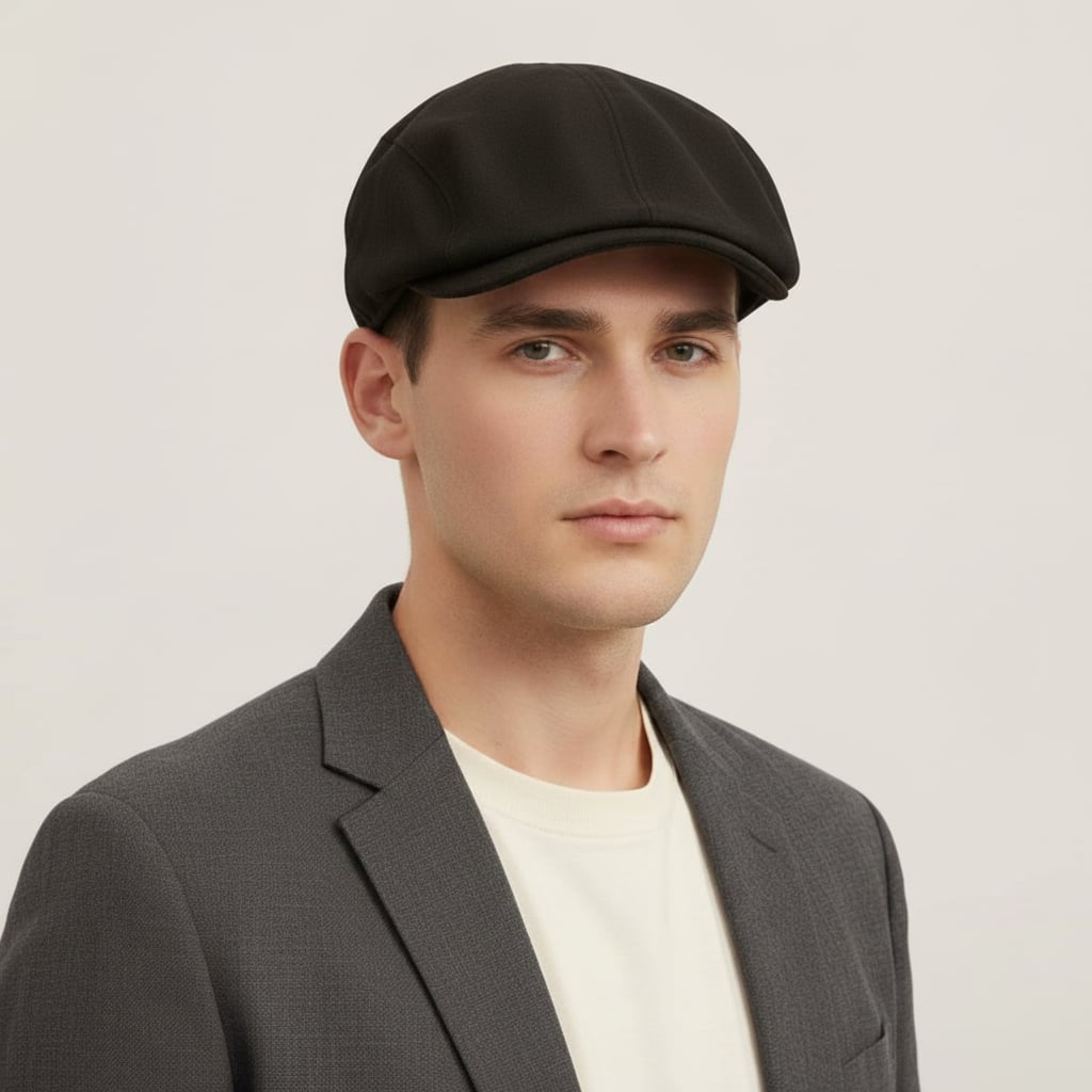 Coppola in suede per uomo elegante - Nero