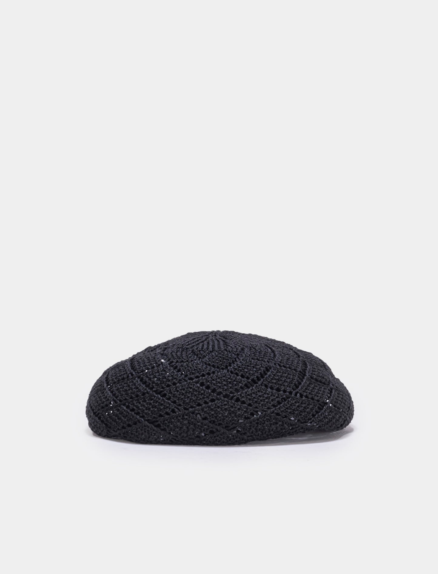 Basque Crochet Knit Cap - Black