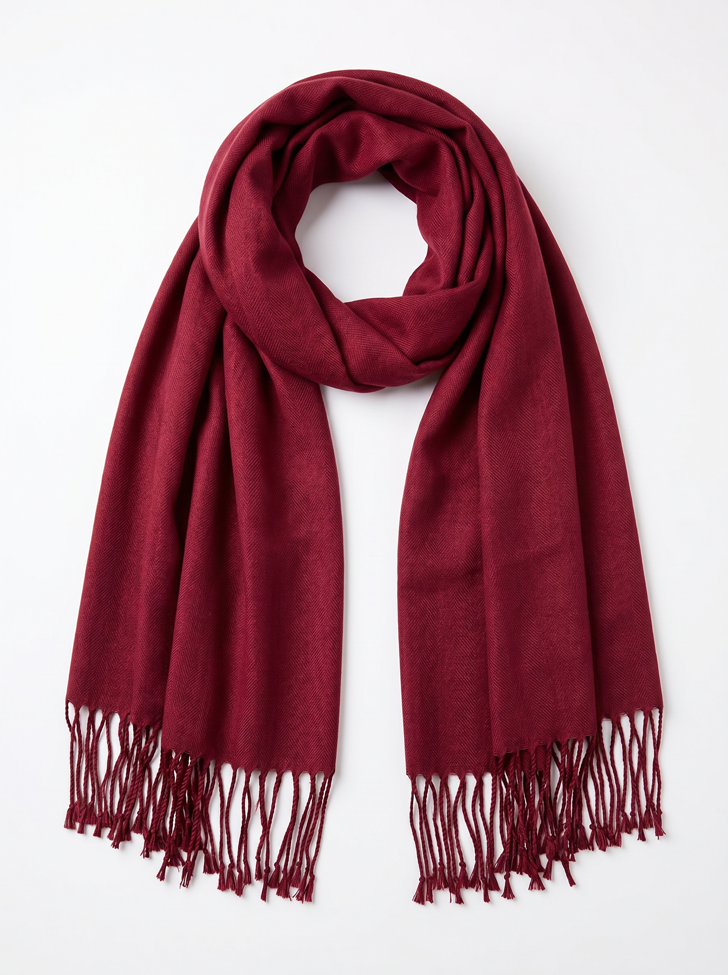 Foulard basic con frange eleganti - Bordeaux