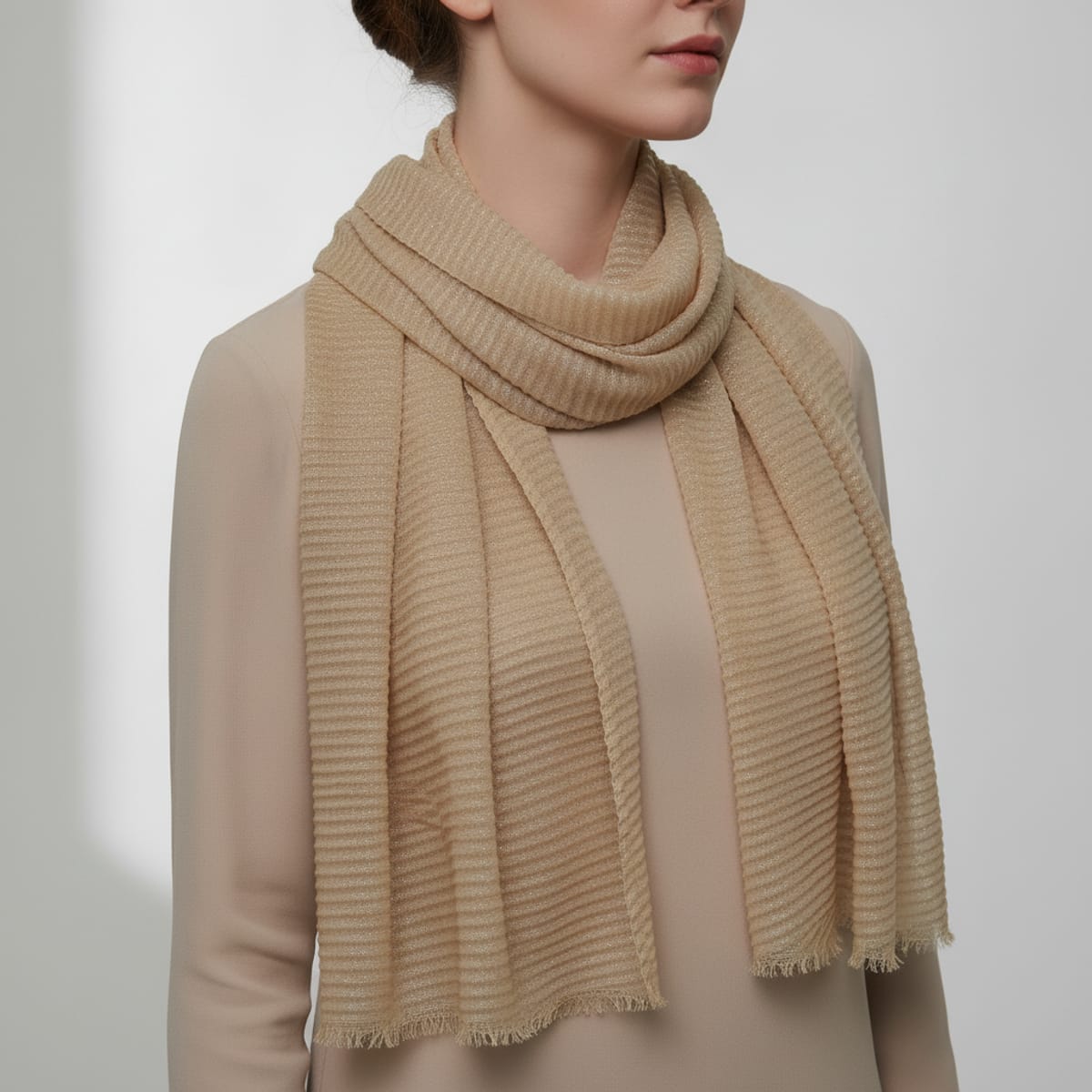Foulard goffrato in lurex - Oro