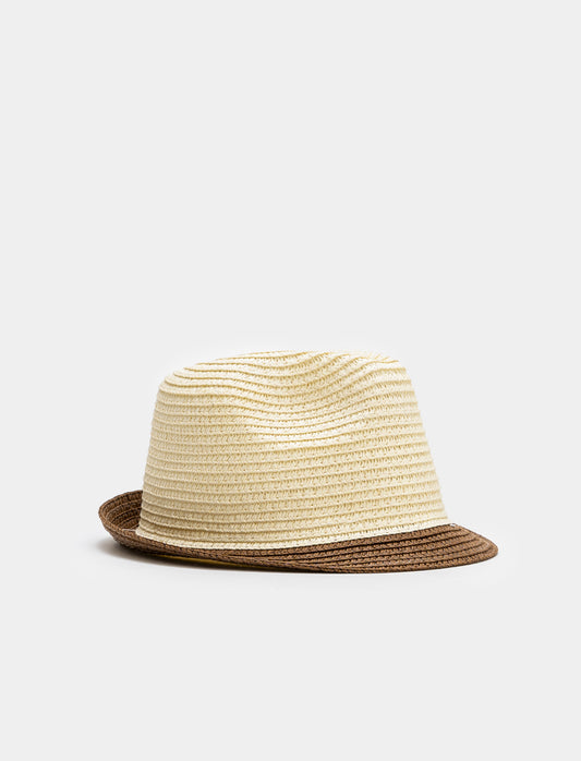 Cappello bambino bicolor - Marrone