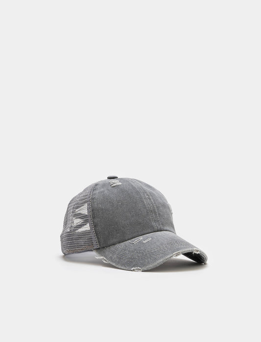 Kids Adjustable Baseball Cap with Mesh - Grey