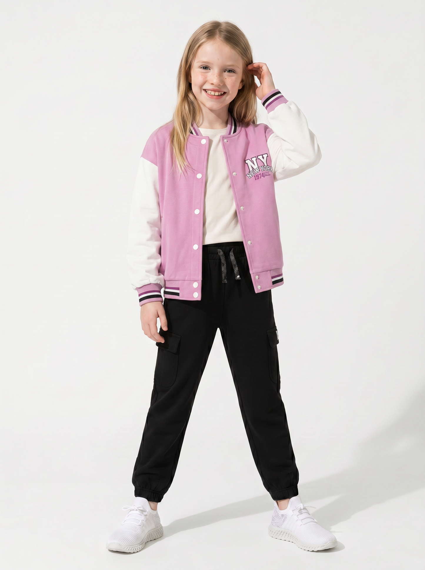 College style teddy hoodie - Pink