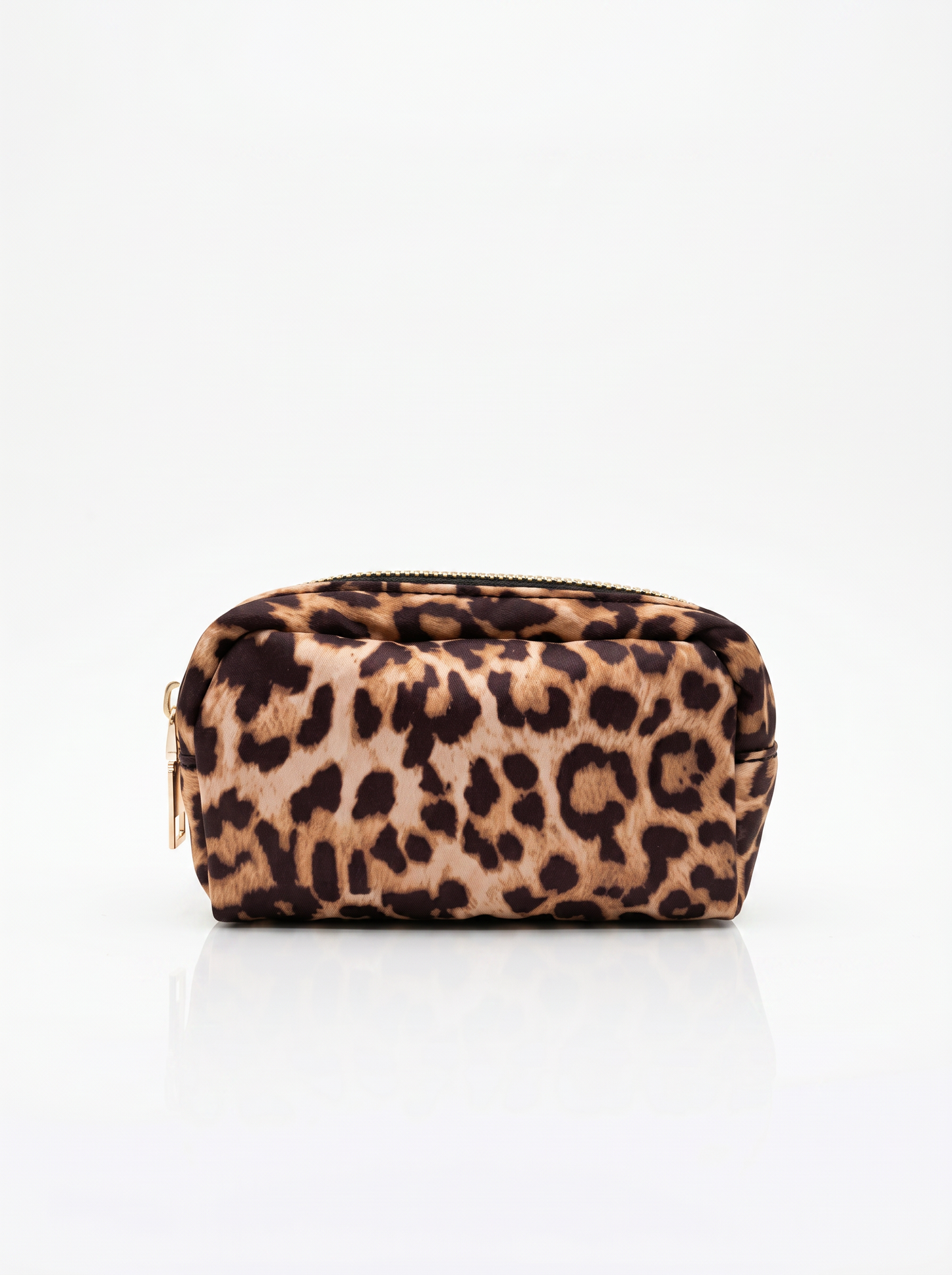 Portamonete in nylon con zip per donne - Leopardato