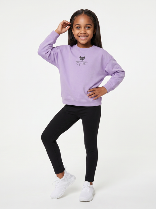 Leggings basico elasticizzato per bambina - Nero