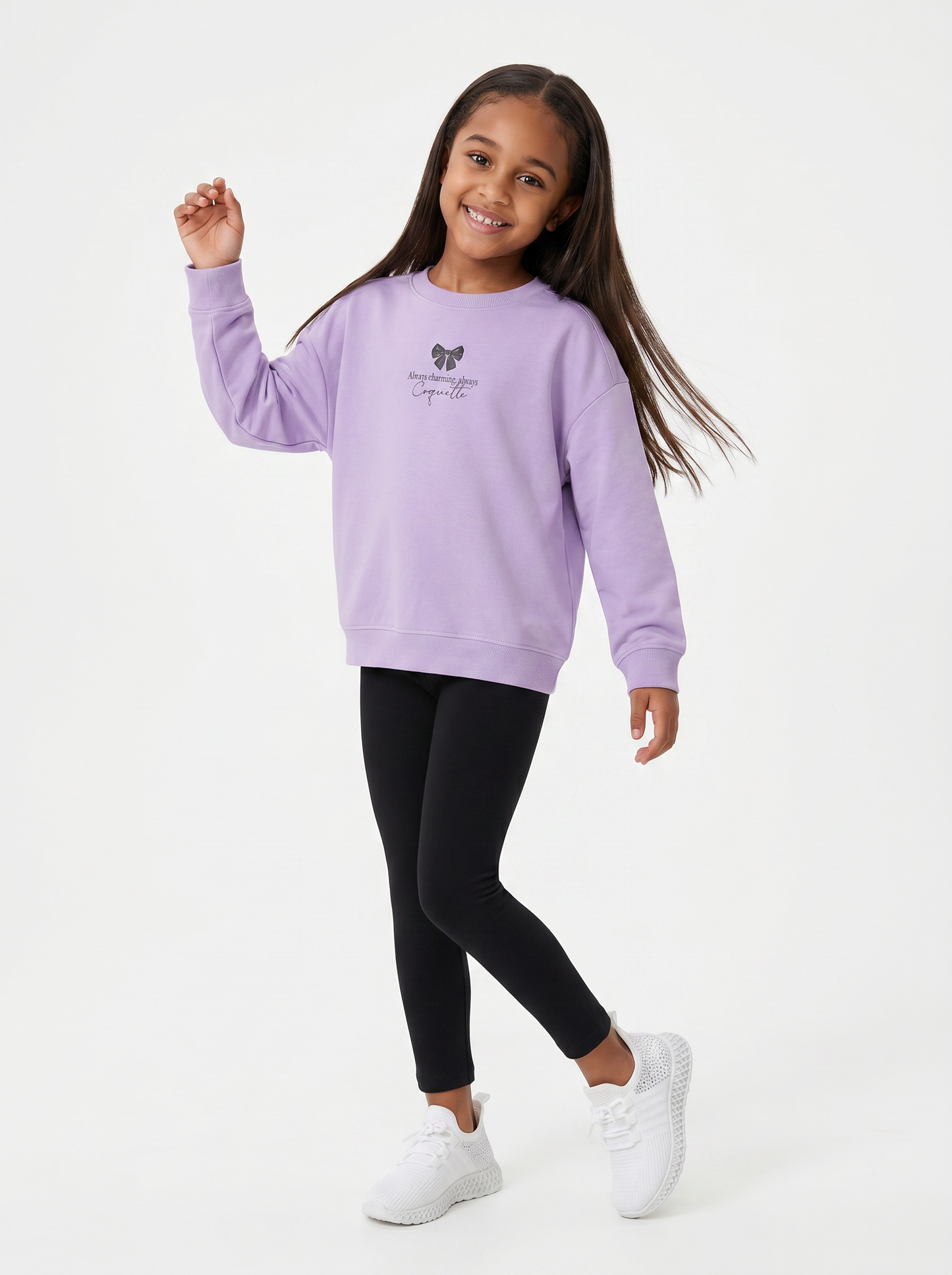 Leggings basico elasticizzato per bambina - Nero
