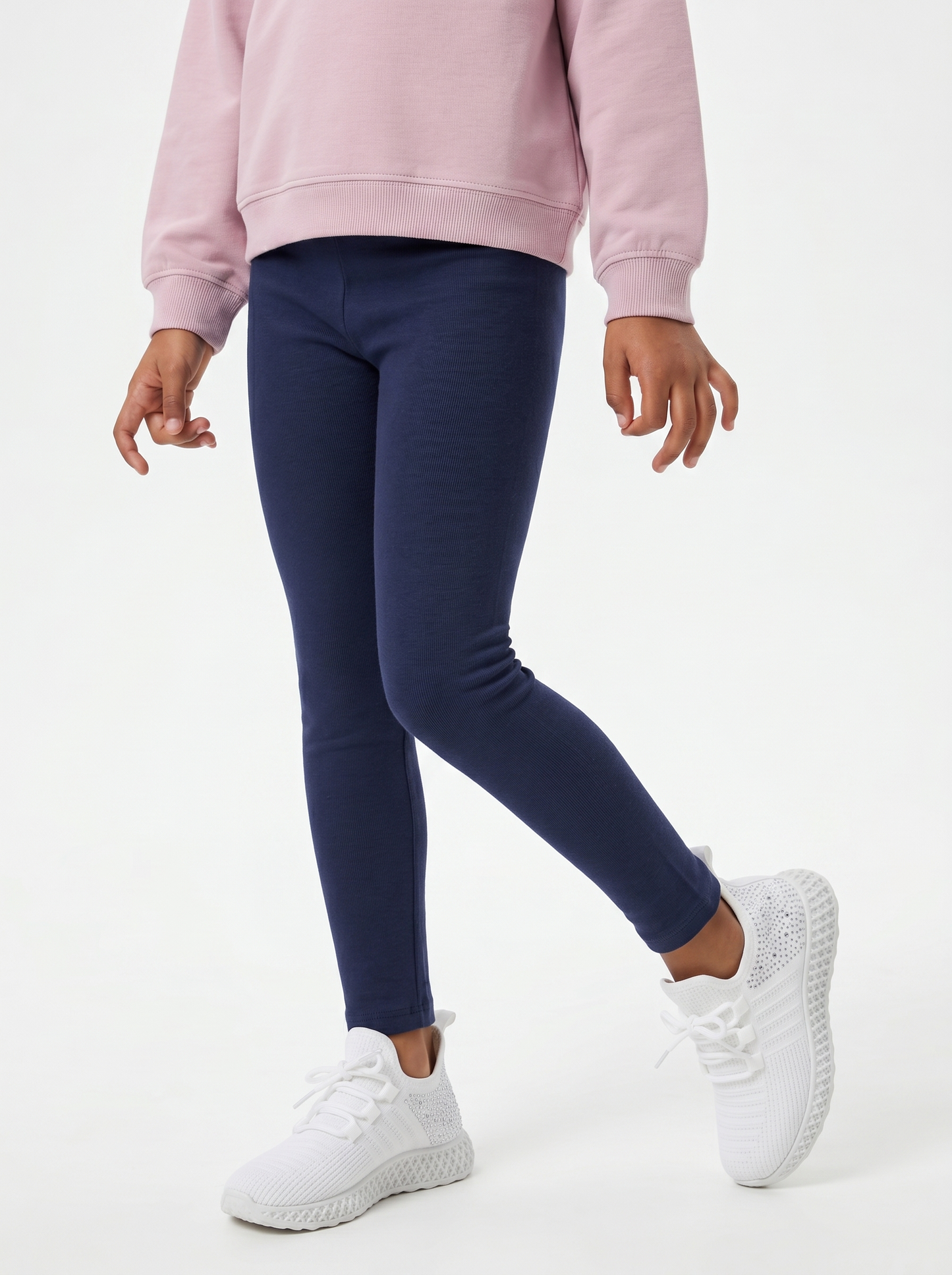 Leggings basico elasticizzato per bambina - Blu