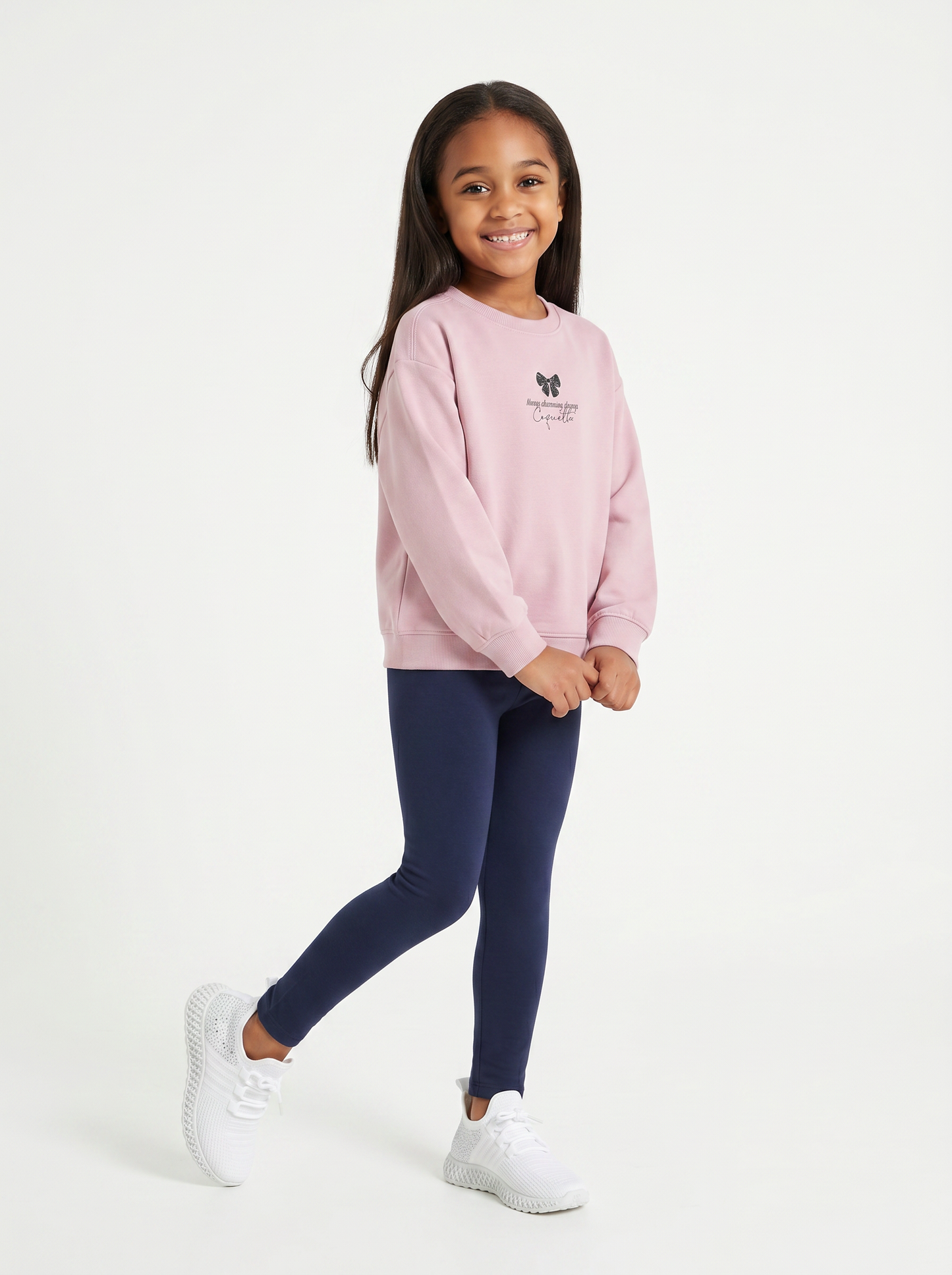 Leggings basico elasticizzato per bambina - Blu