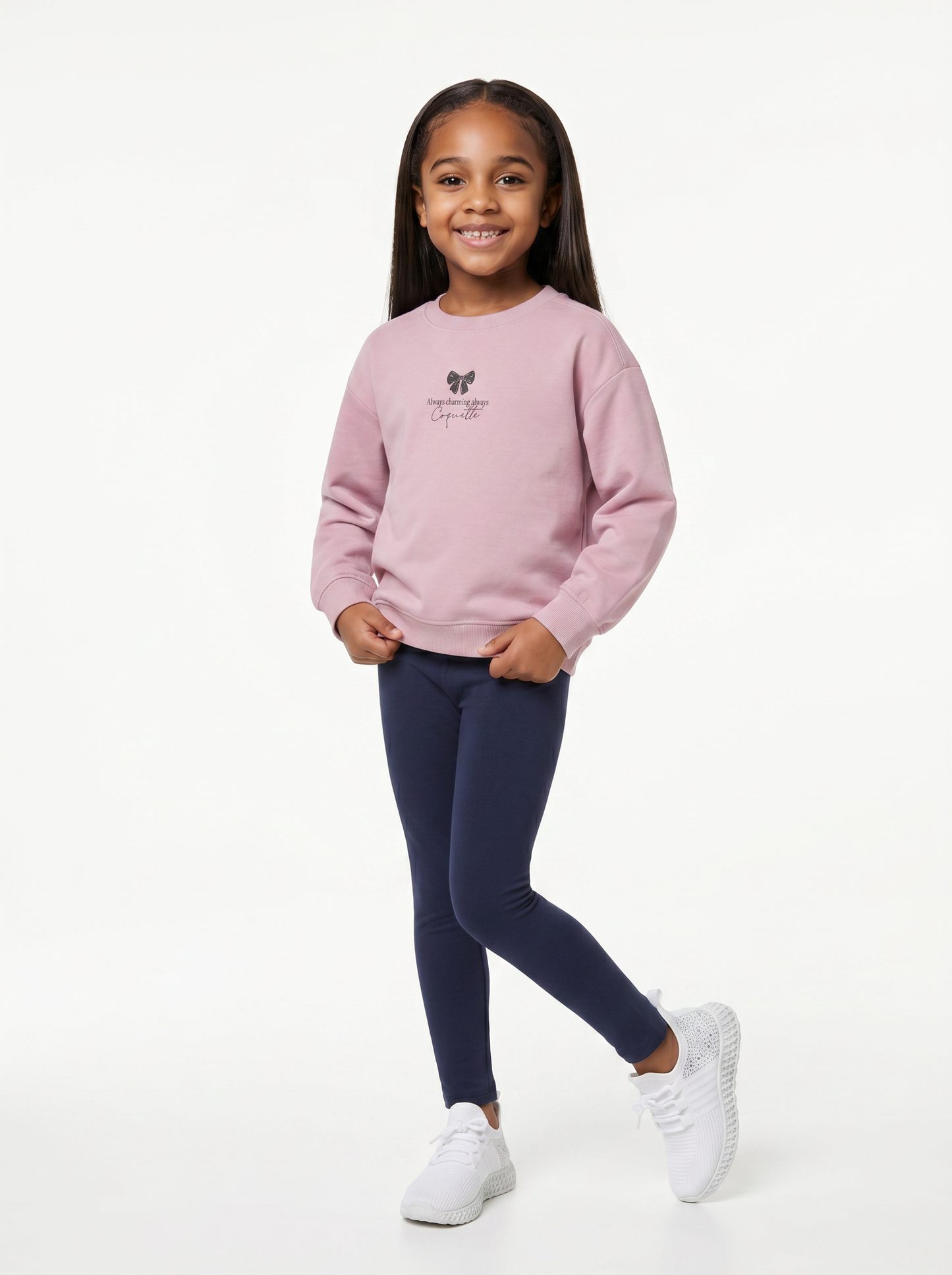 Leggings basico elasticizzato per bambina - Blu