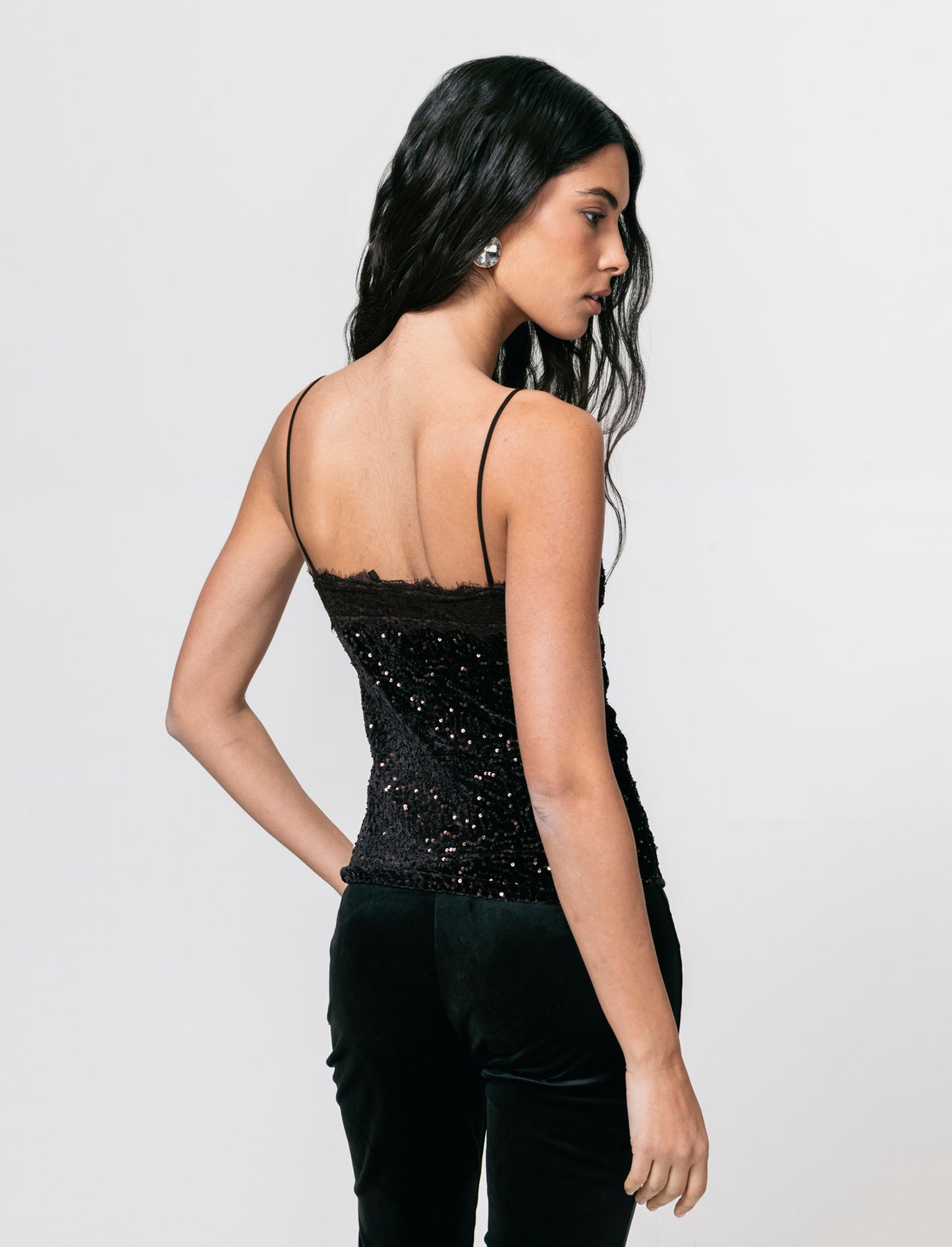 Top in paillettes e pizzo - Moro