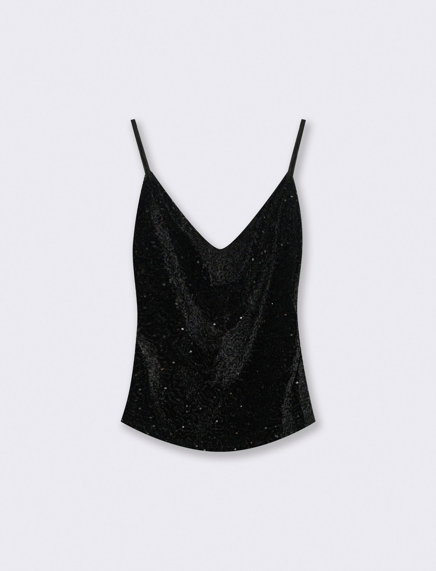 Top in paillettes - Nero