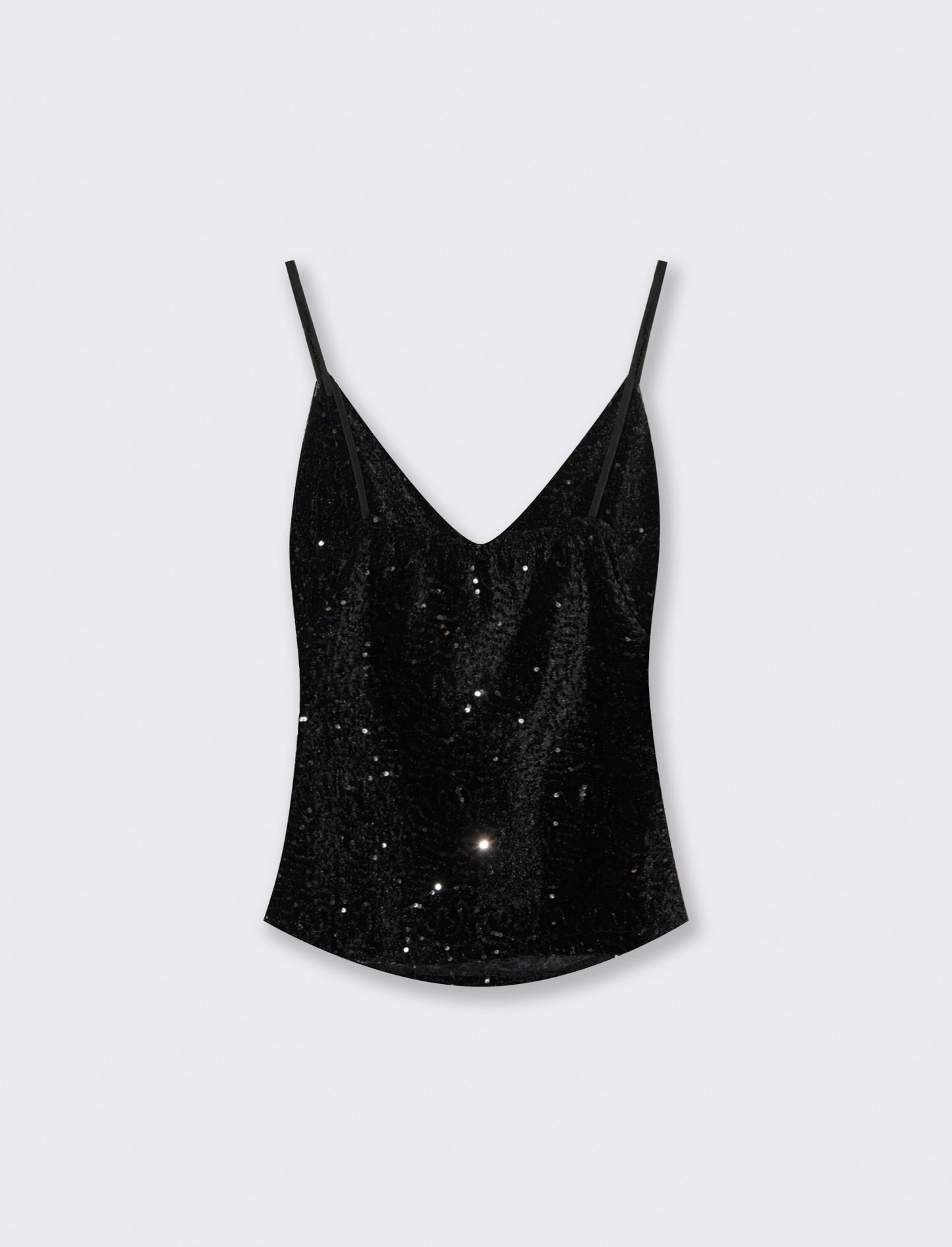 Top in paillettes - Nero