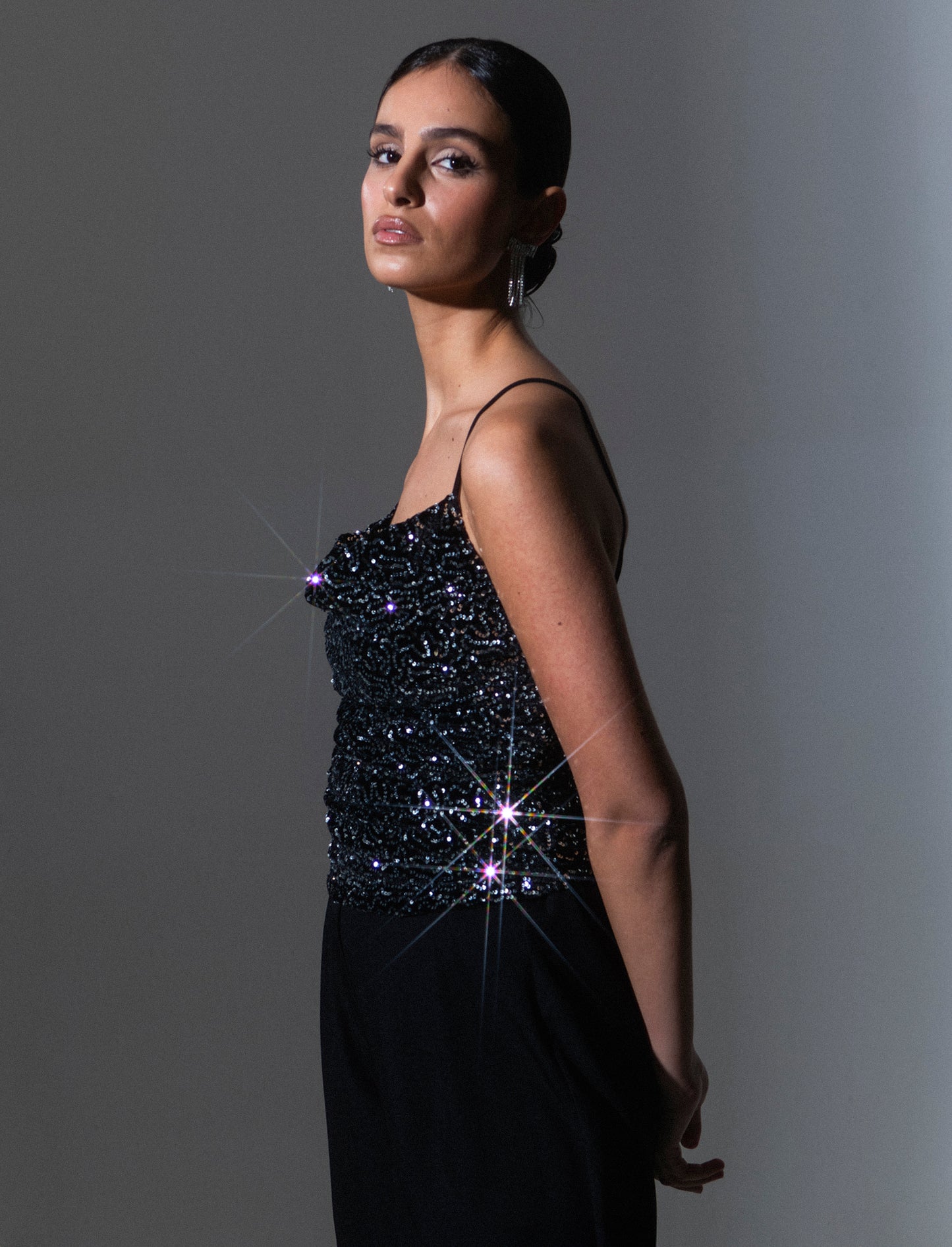 Top in paillettes - Argento