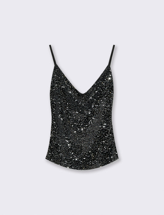Top in paillettes - Argento