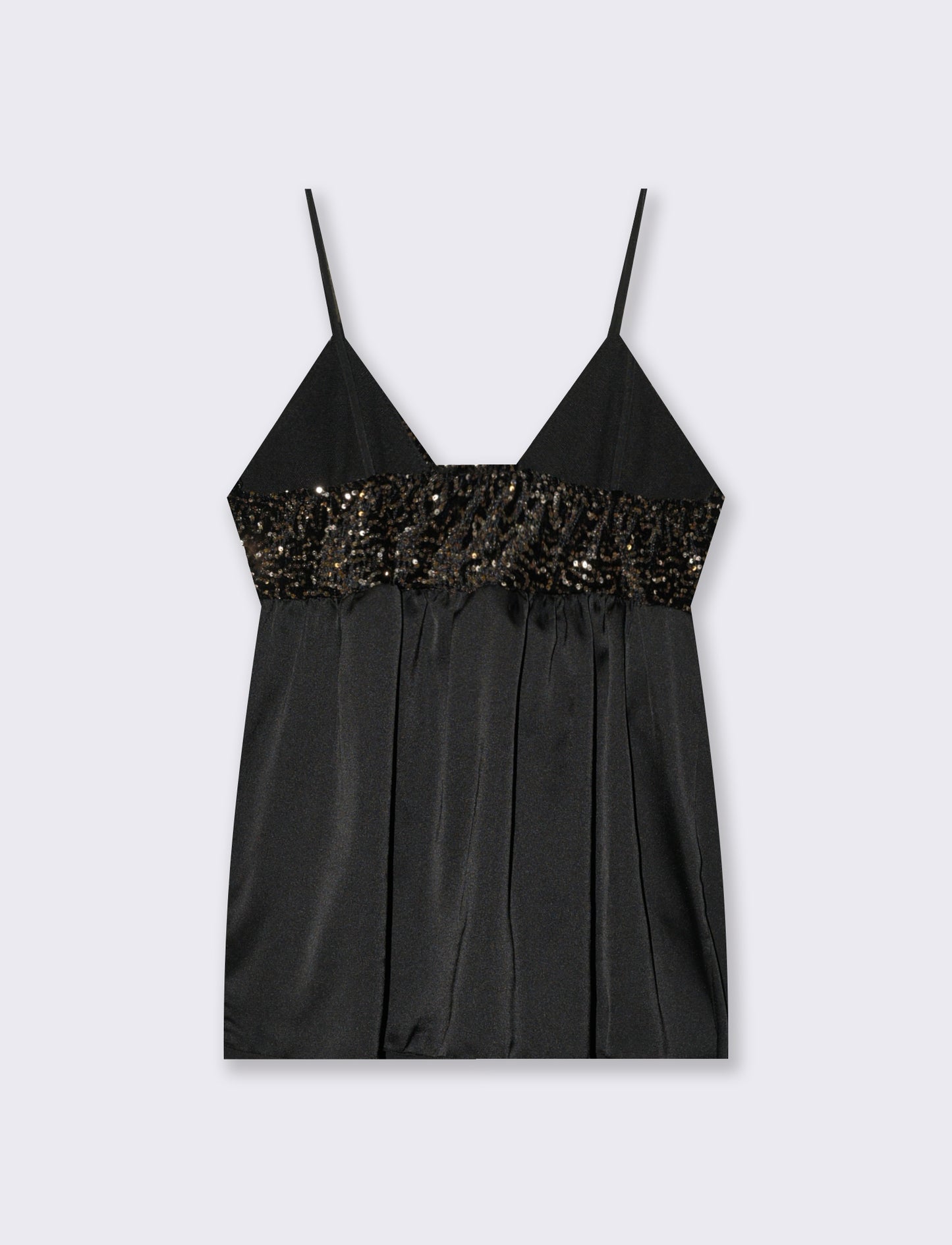 Top in paillettes e georgette - Oro