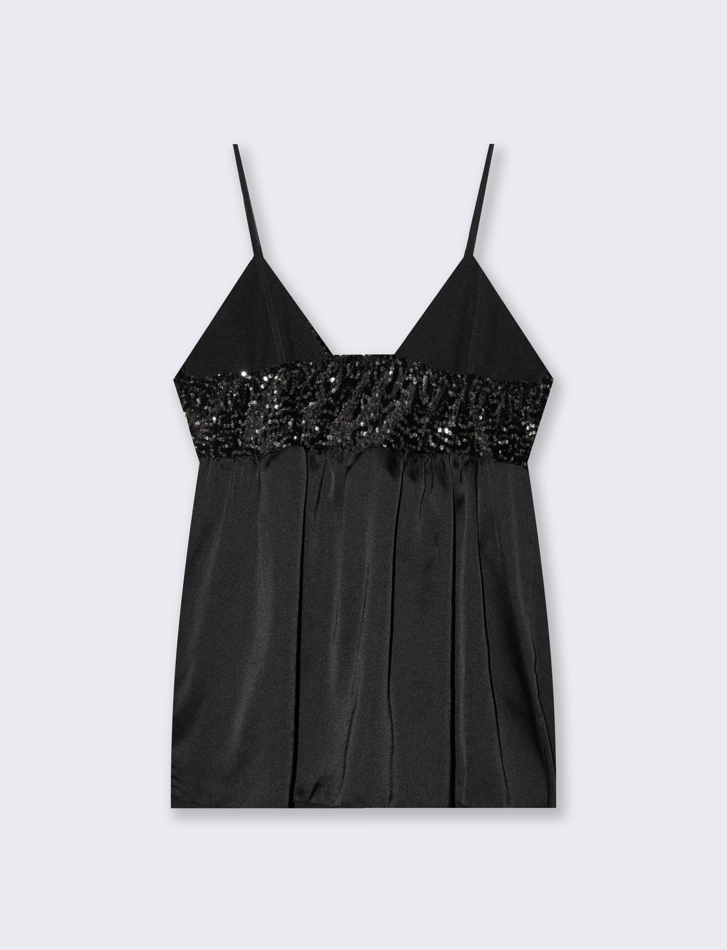 Top in paillettes e georgette - Argento