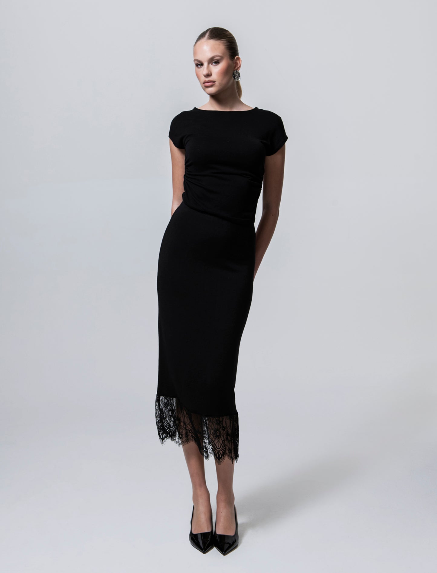 Tshirt over in maglia - Nero