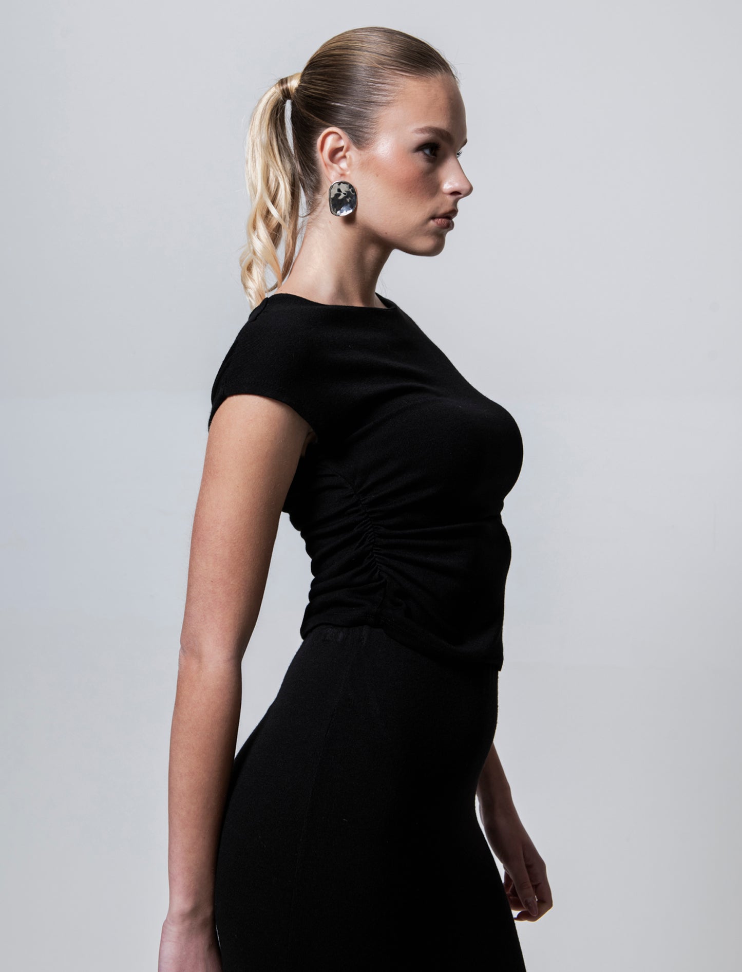 Tshirt over in maglia - Nero