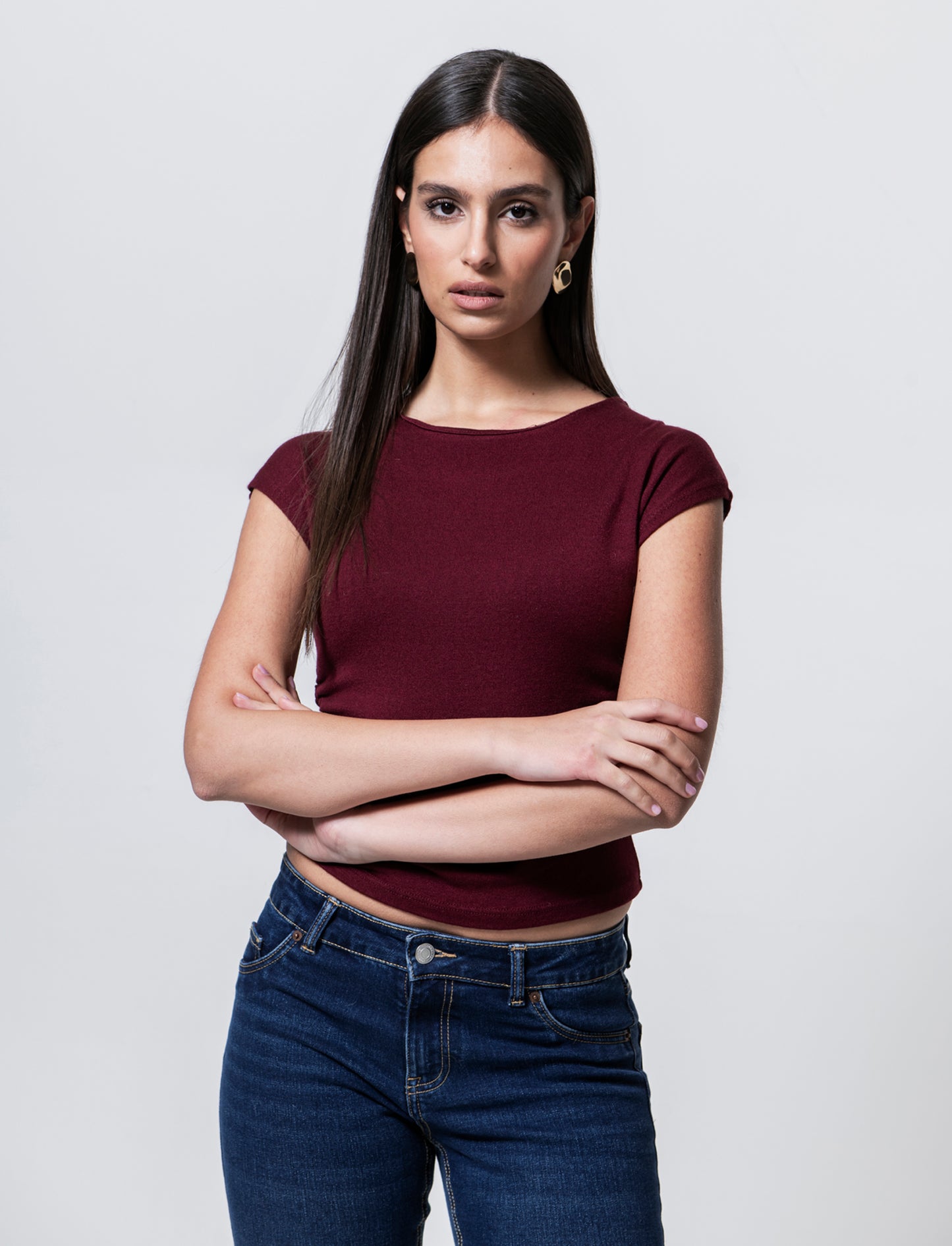 Tshirt over in maglia - Bordeaux