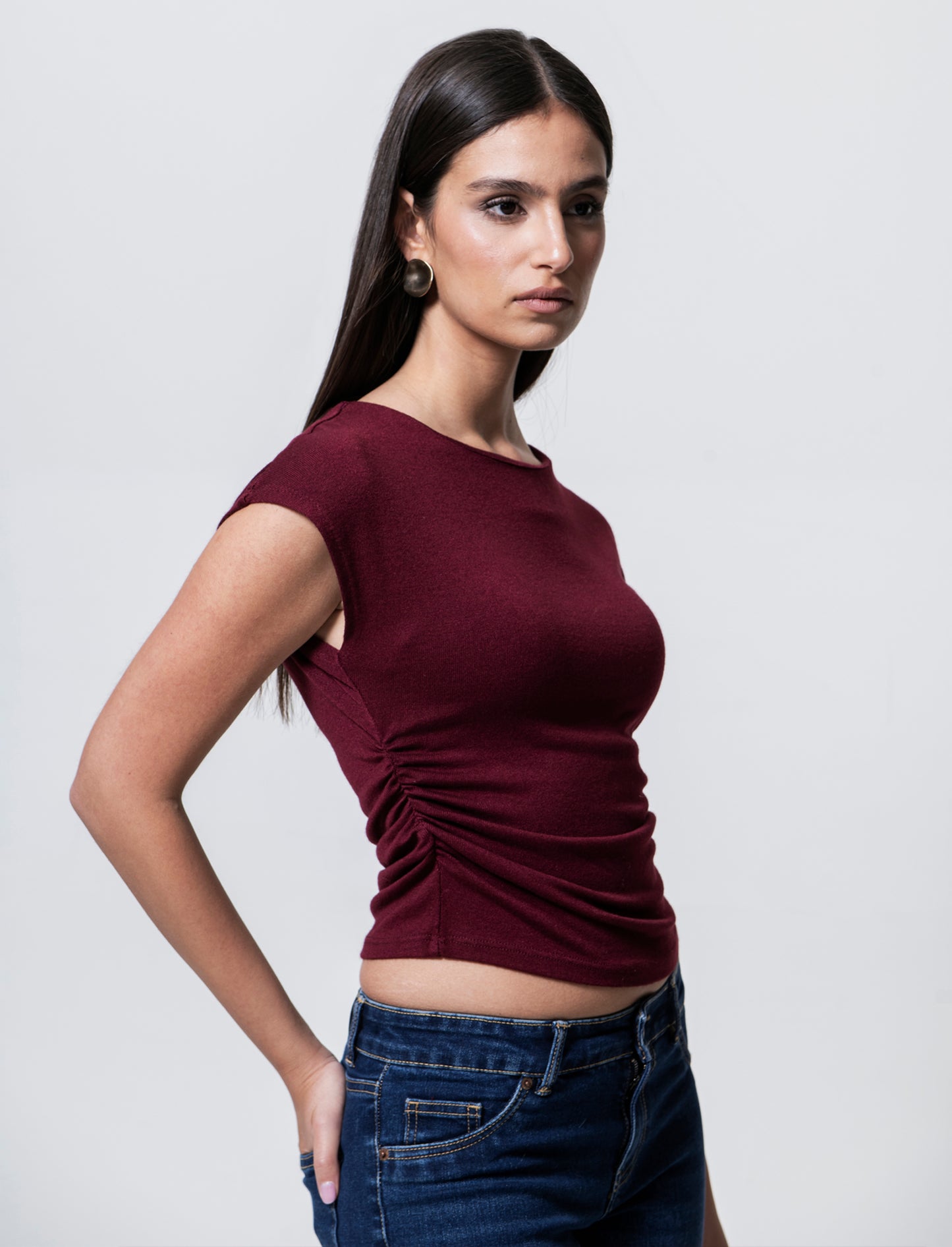 Tshirt over in maglia - Bordeaux
