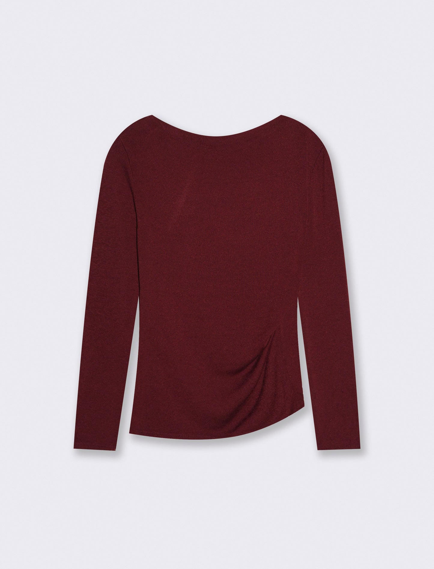 Tshirt manica lunga in maglia con scollo a barca - Bordeaux