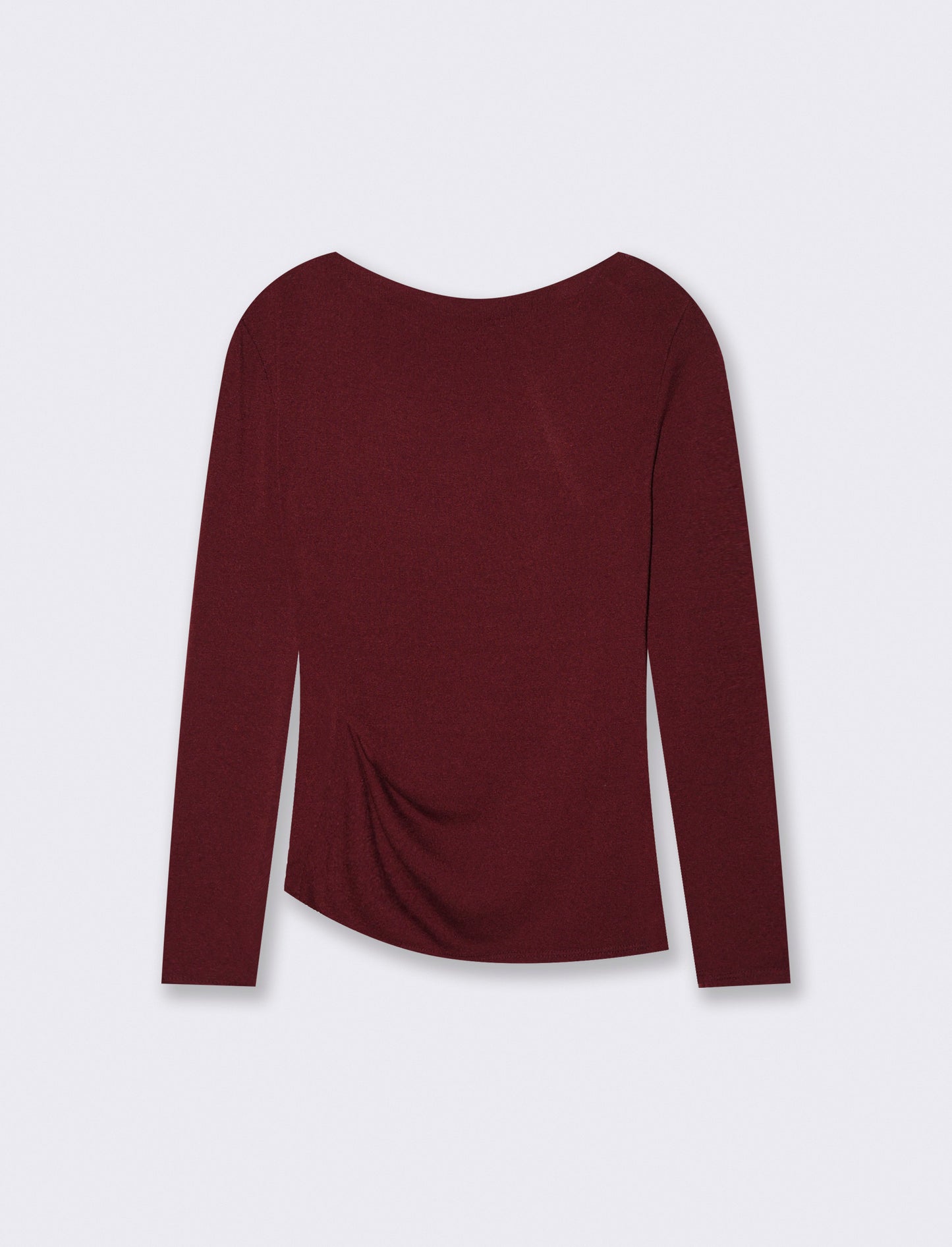 Tshirt manica lunga in maglia con scollo a barca - Bordeaux