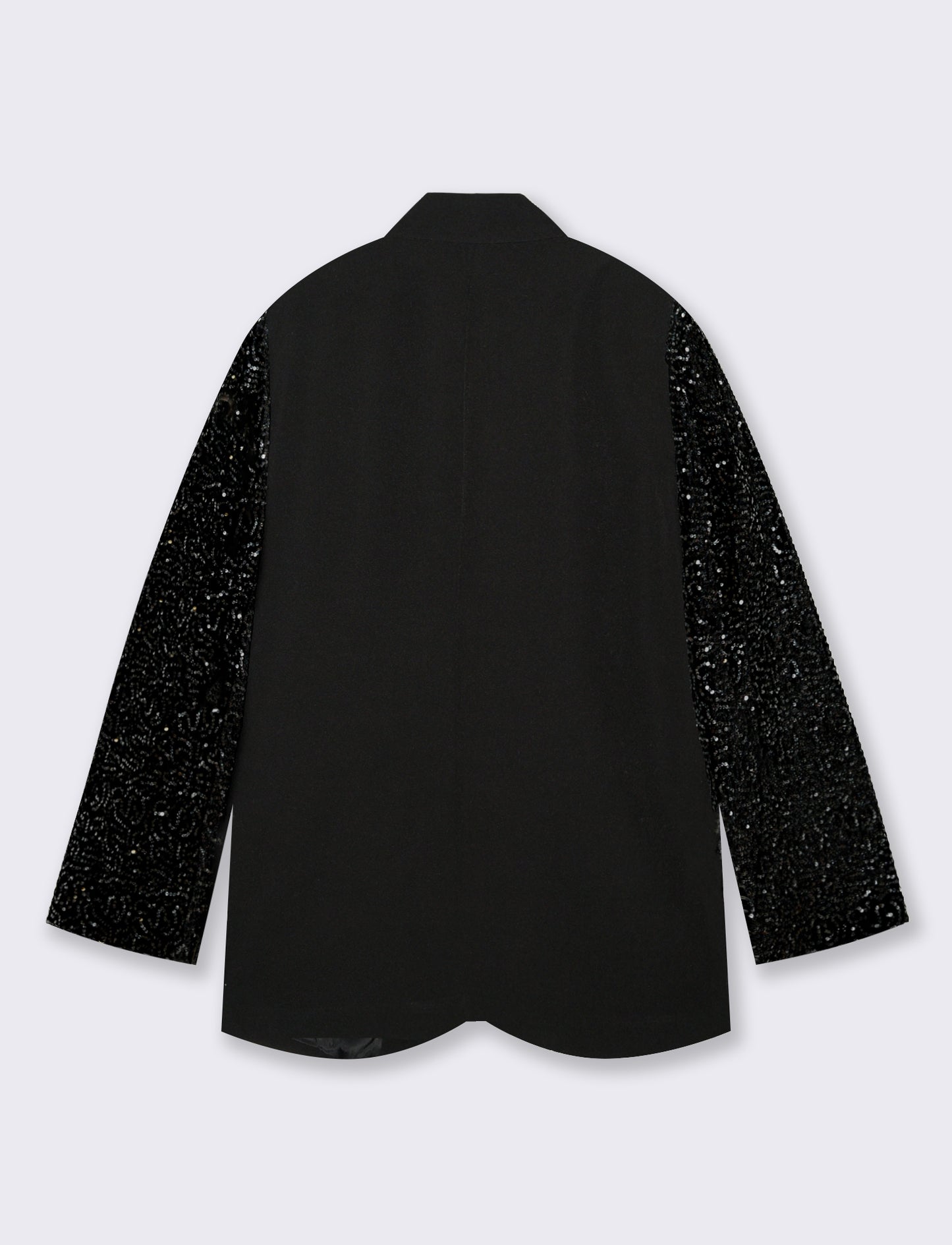 Giacca over con maniche in paillettes - Nero