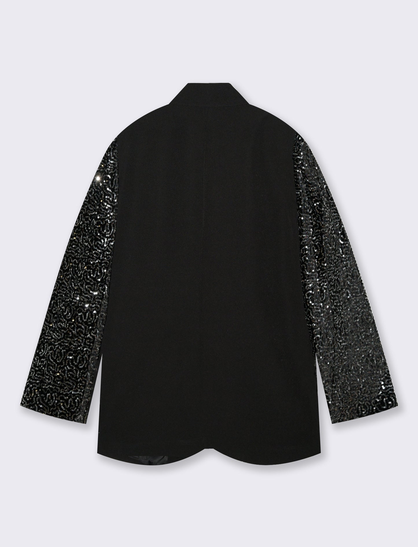 Giacca over con maniche in paillettes - nero-argento