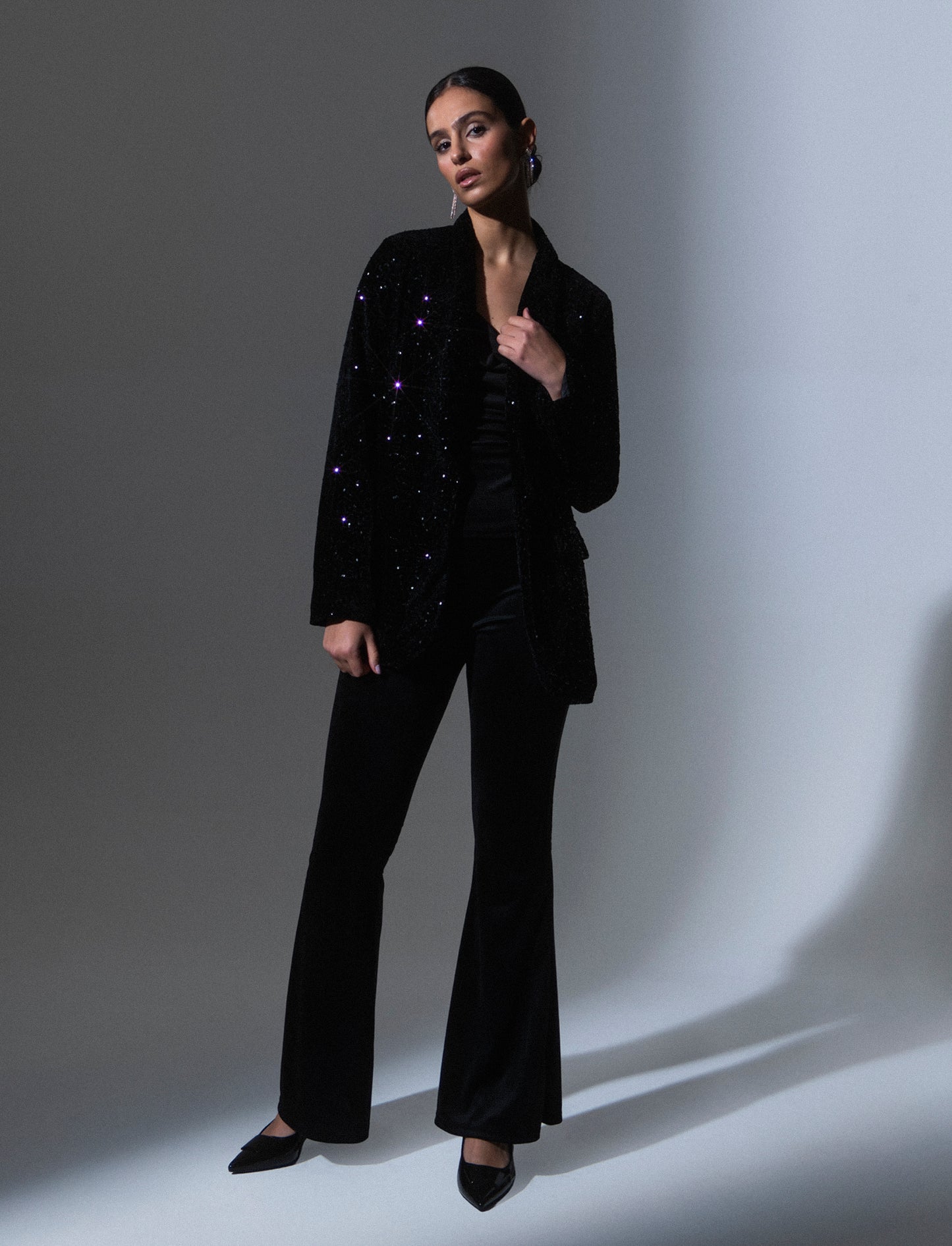 Giacca in paillettes - Nero