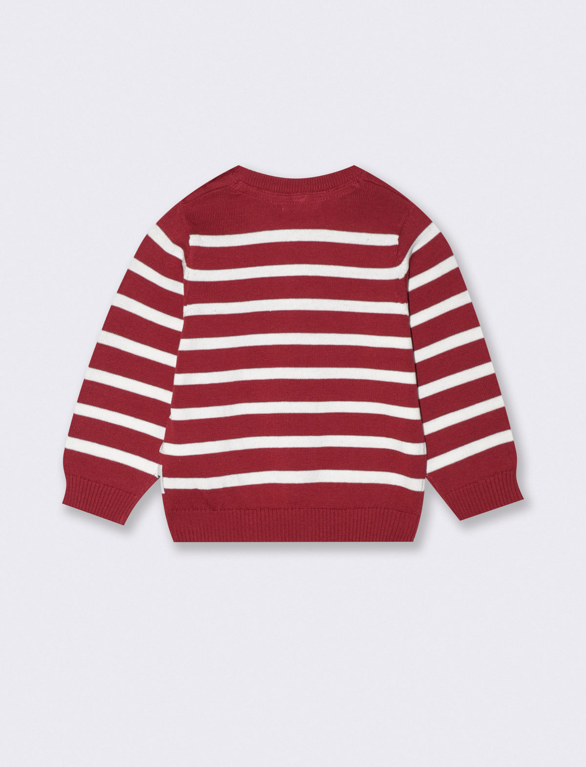 Basic and trendy striped crewneck sweater - Red