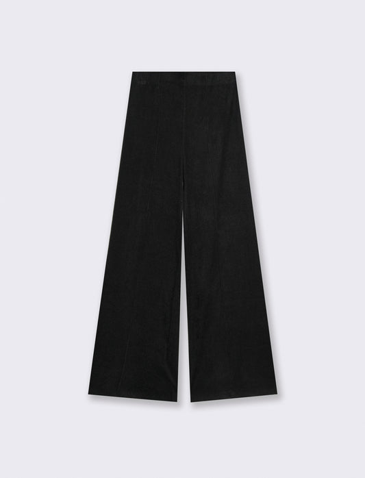 Pantalone palazzo in maglia - Nero