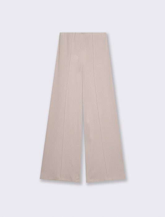 Pantalone palazzo in maglia - Bianco panna