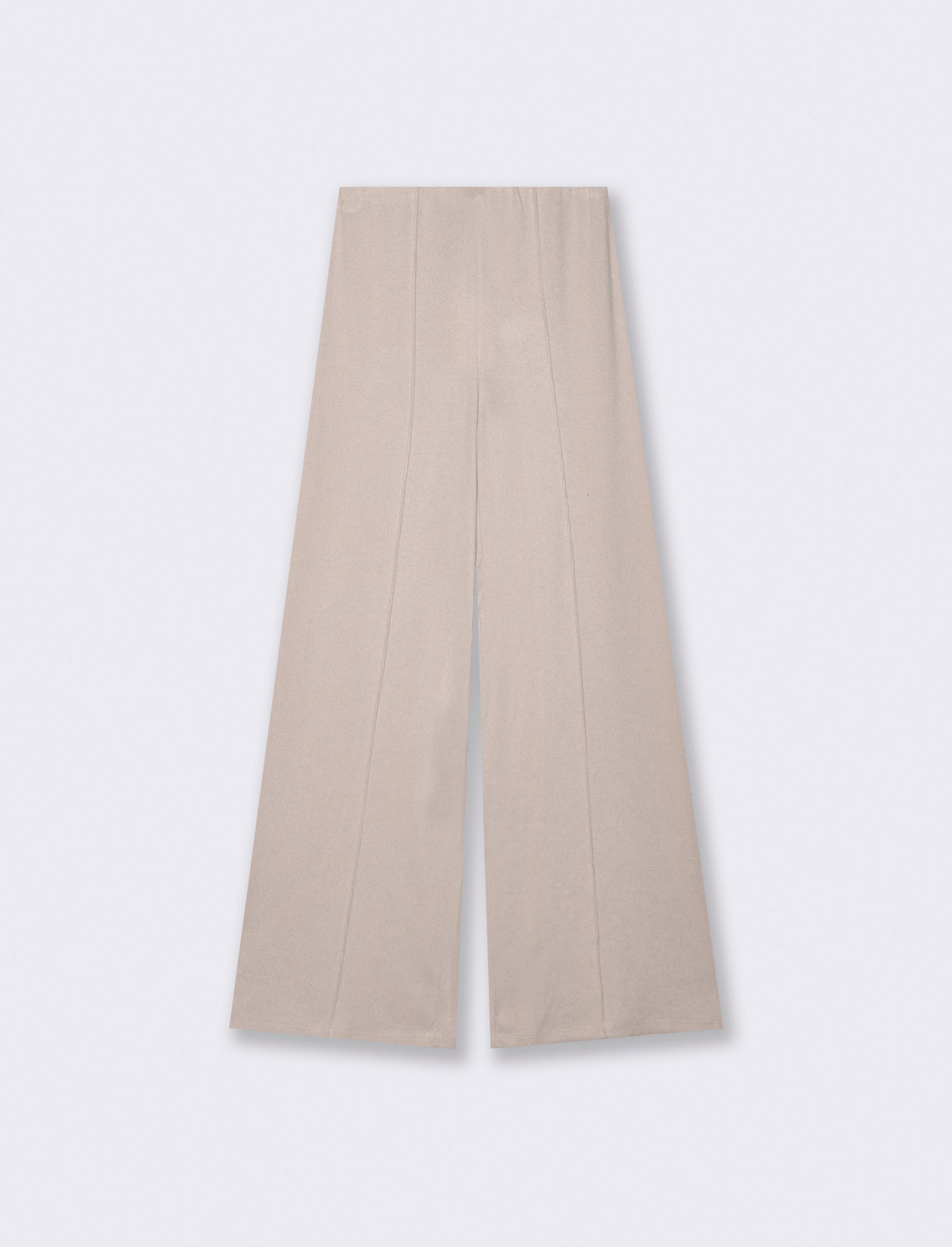 Pantalone palazzo in maglia - Bianco panna