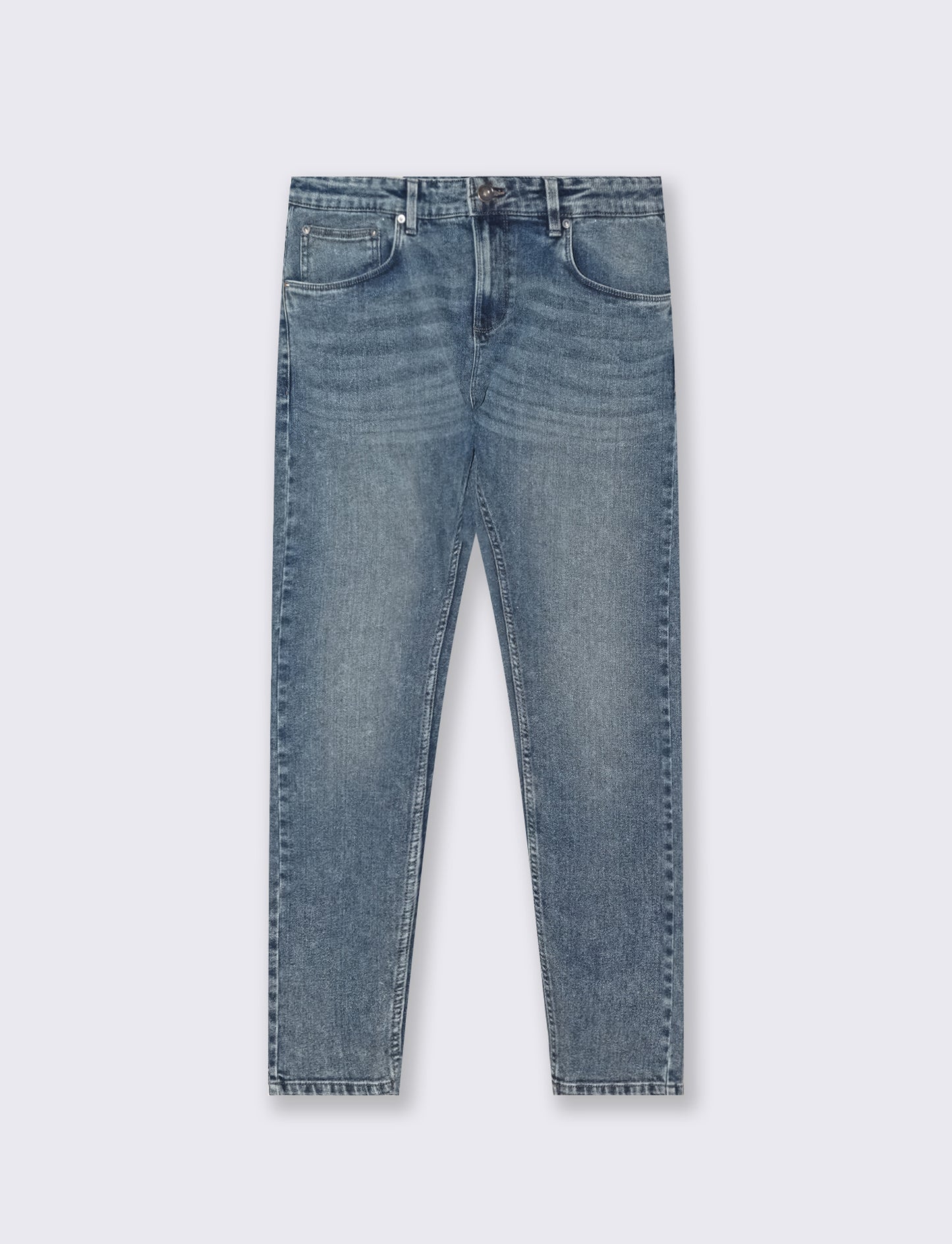 Medium blue skinny fit jeans with a faded effect - Blue