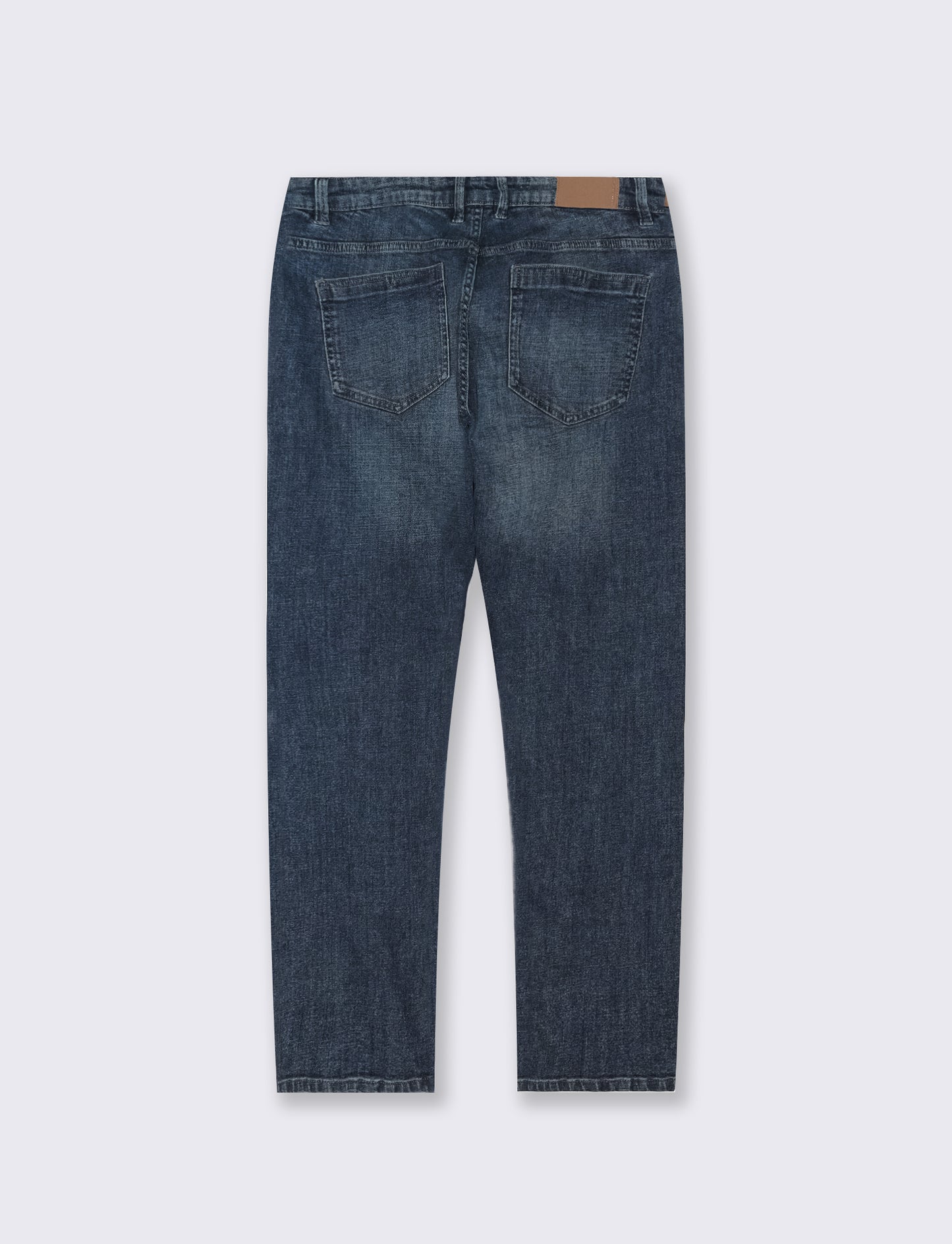Jeans regular fit blu scuro effetto slavato - DENIM SCURO