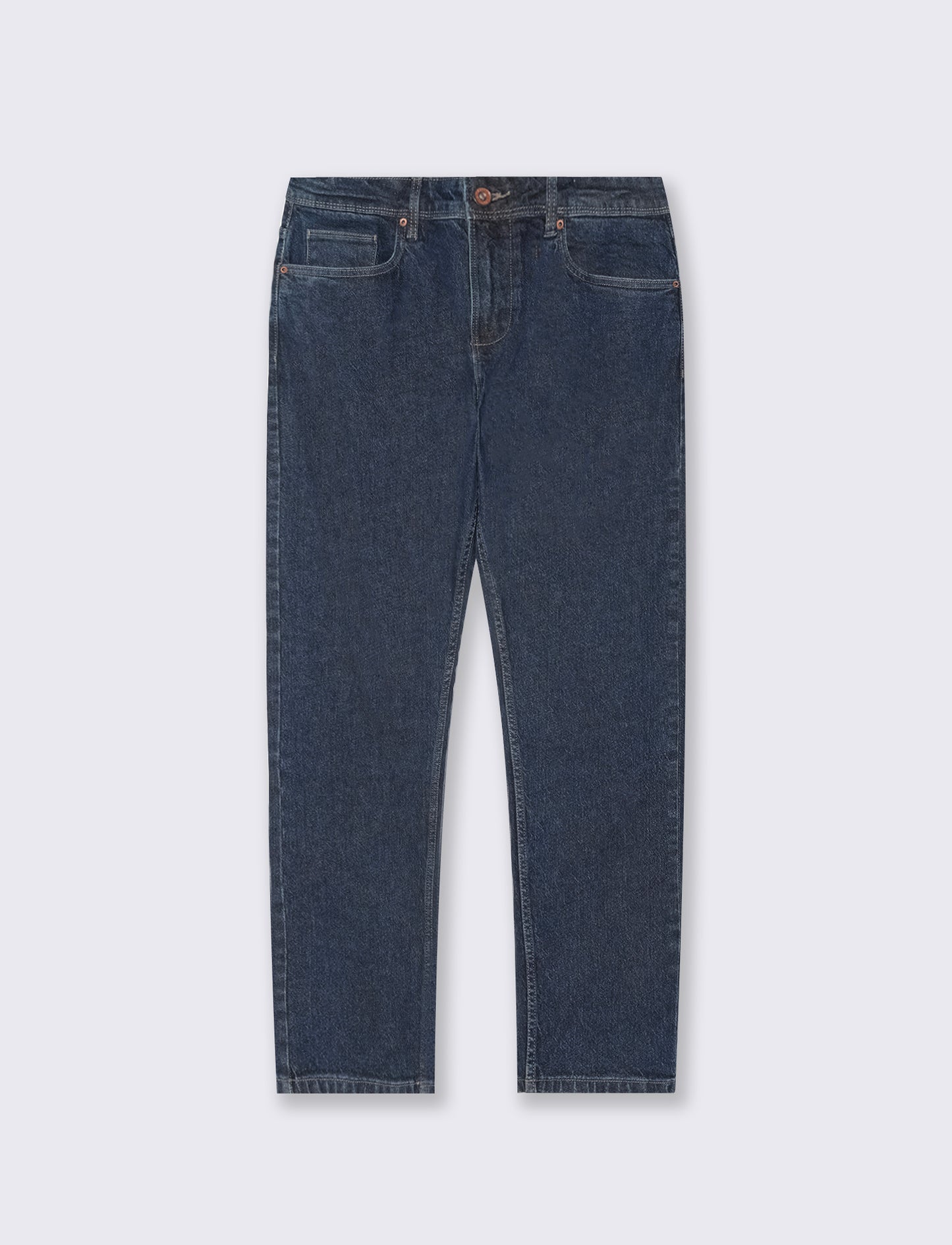 Jeans Regular Fit Blu Scuro Effetto Slavato - DENIM SCURO