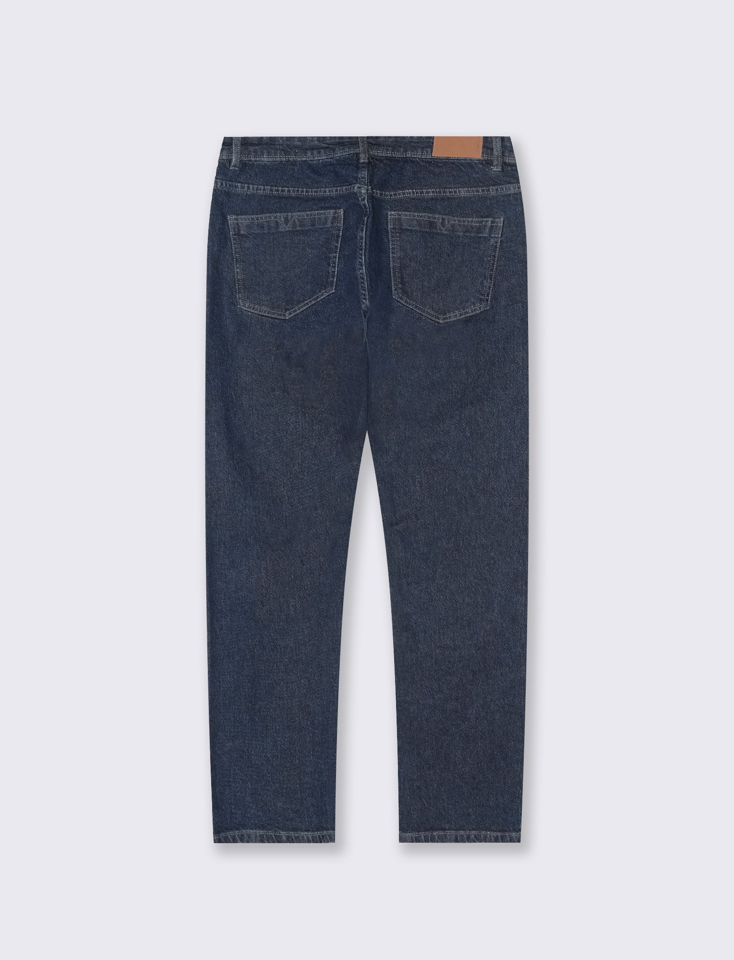 Jeans Regular Fit Blu Scuro Effetto Slavato - DENIM SCURO