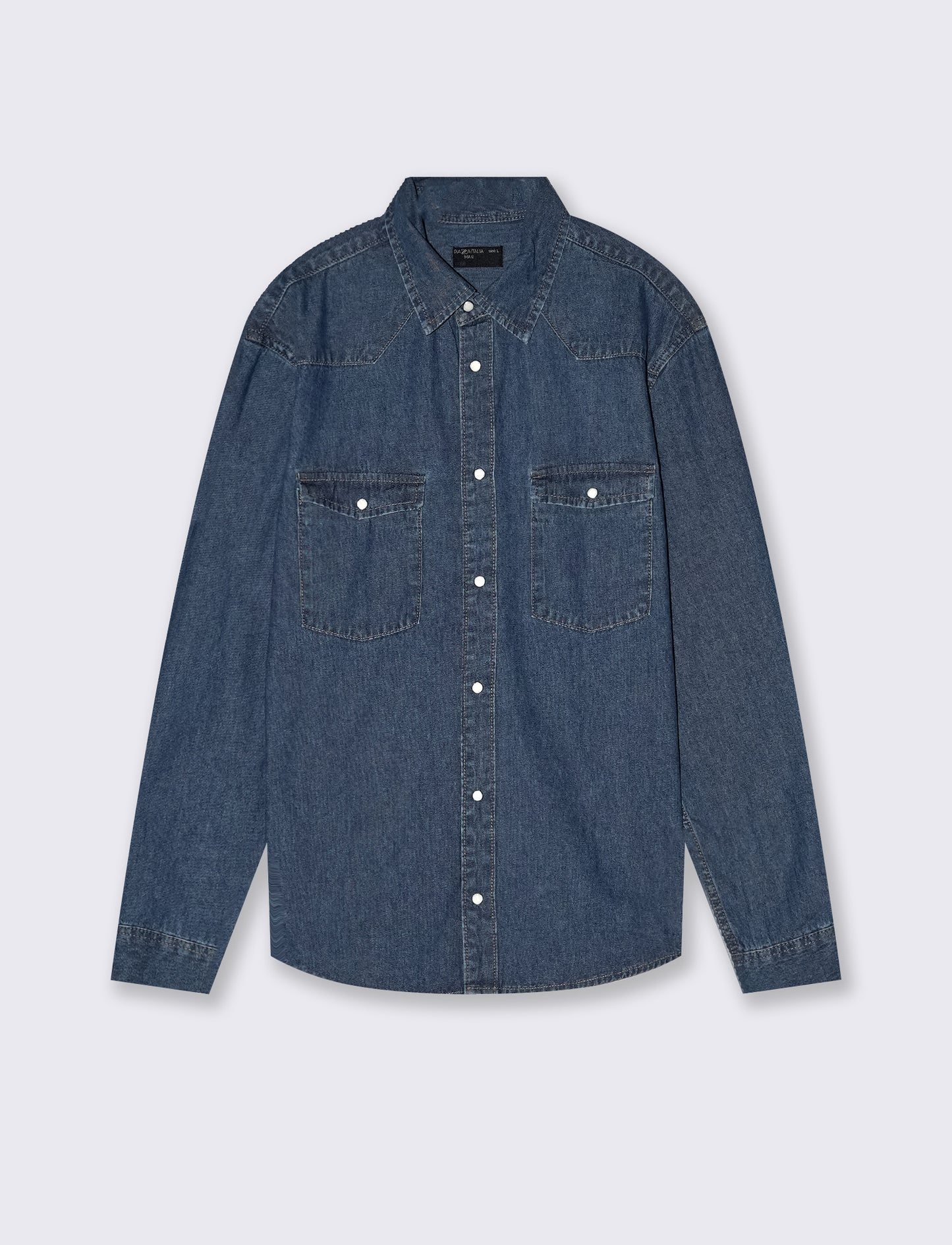 Camicia in denim slim con effetto slavato - Denim