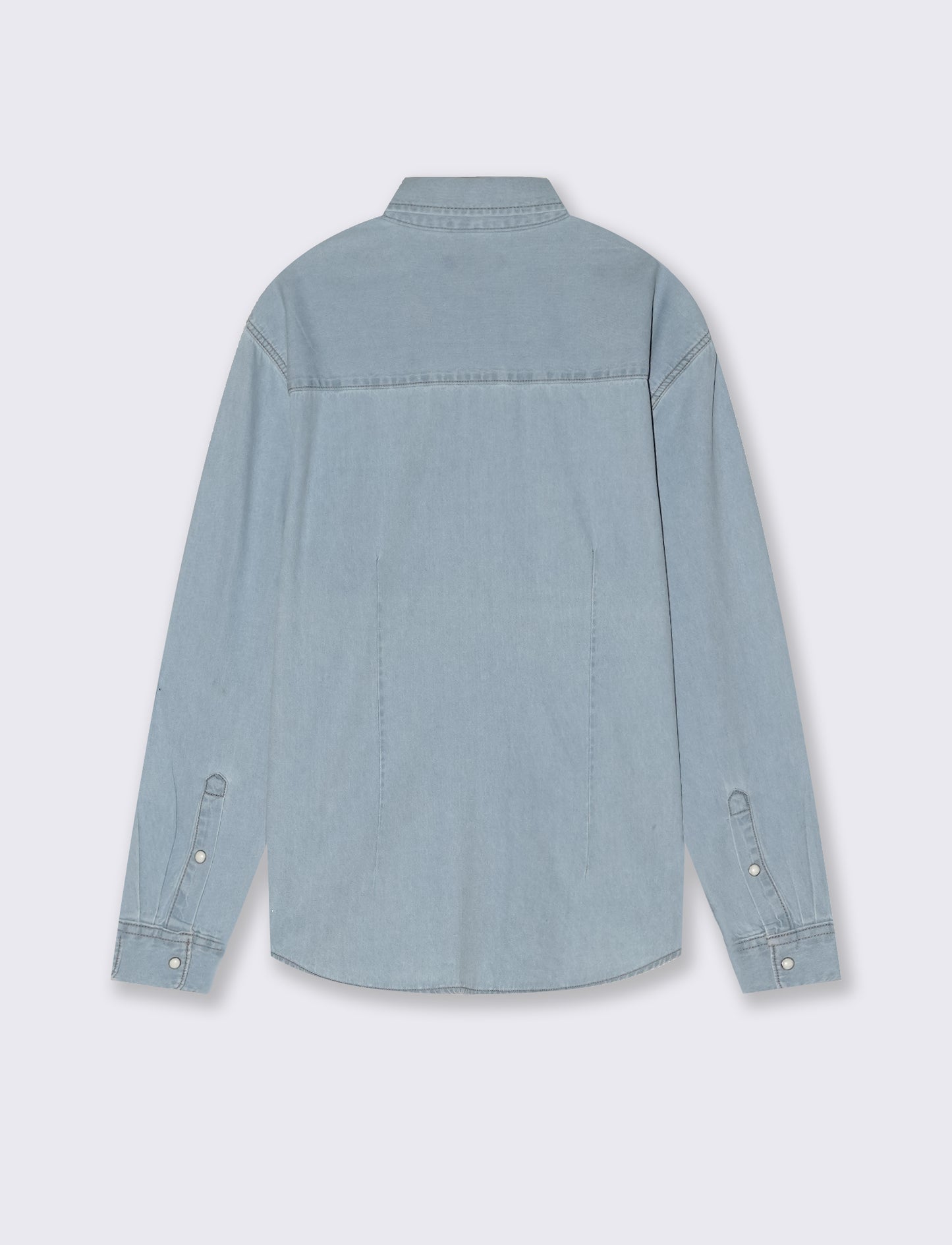 Camicia in denim slim con effetto slavato - Denim chiaro
