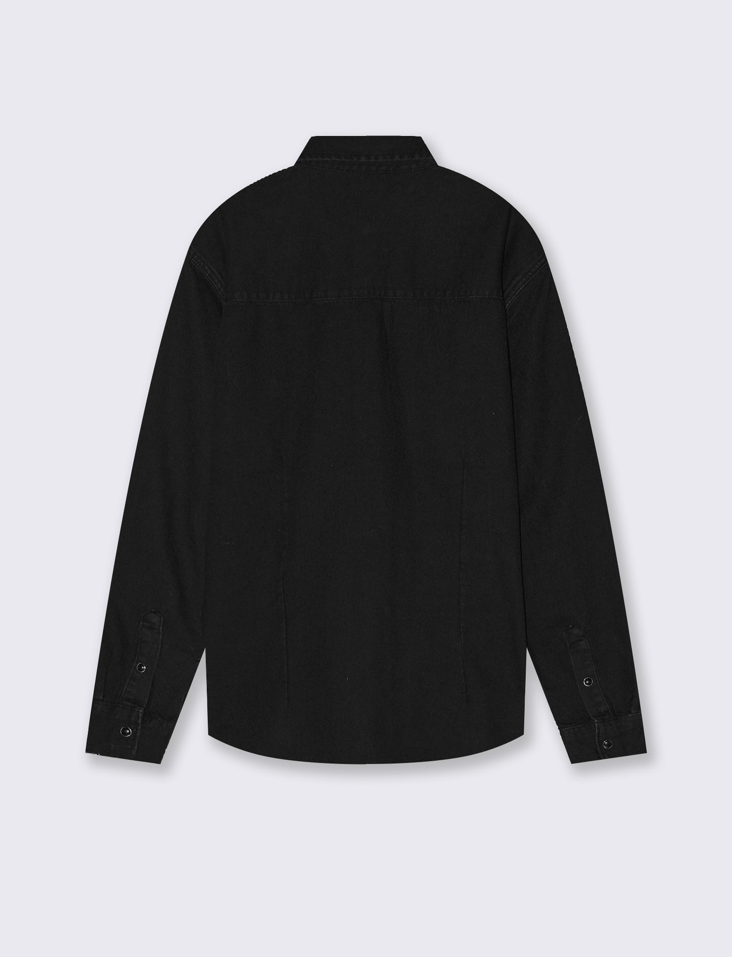 Camicia in denim slim con effetto slavato - Nero