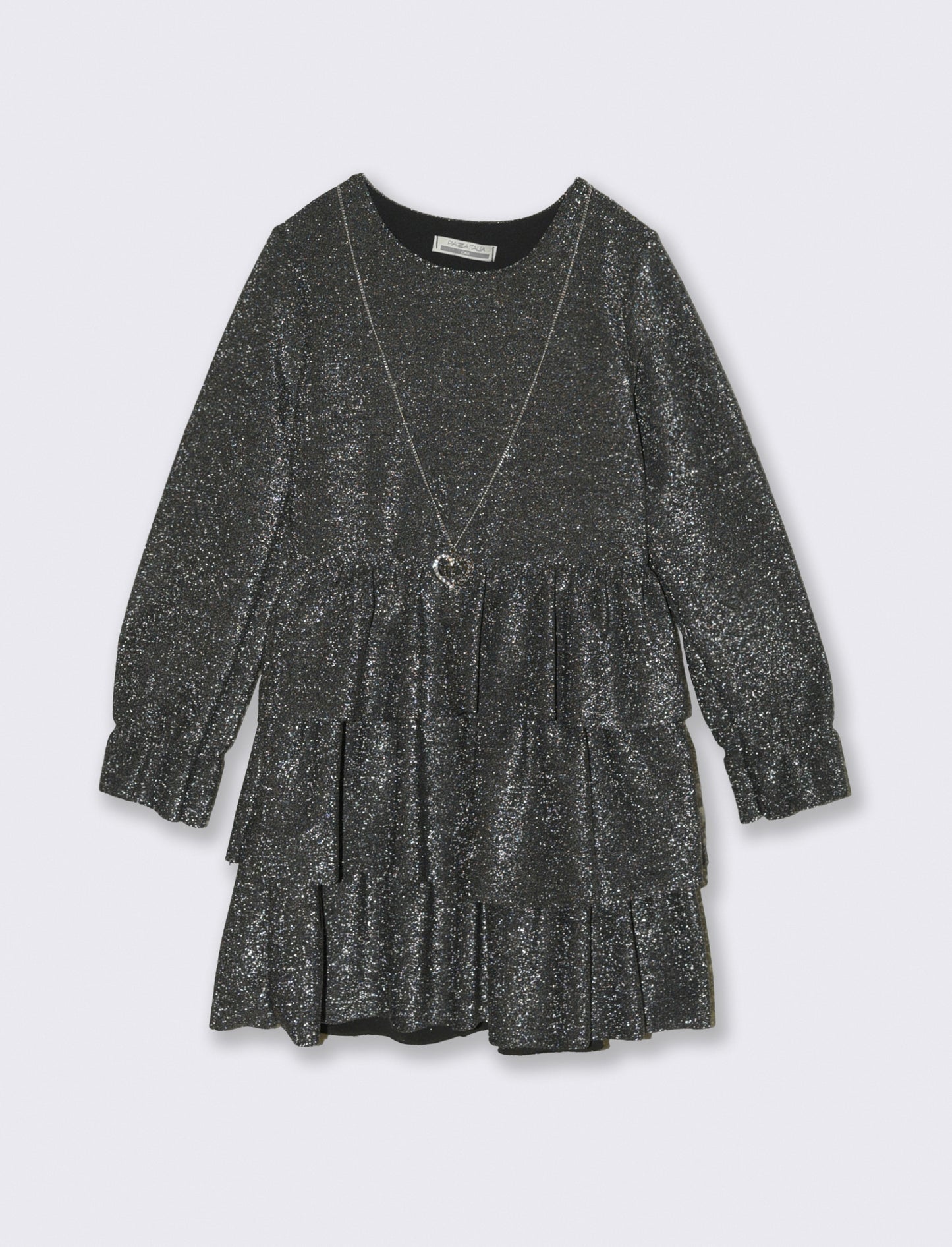 Vestito elegante effetto metallizzato. - Nero