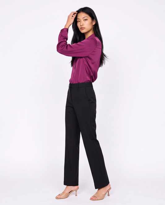 Camicia manica lunga elegante e versatile - Viola ametista