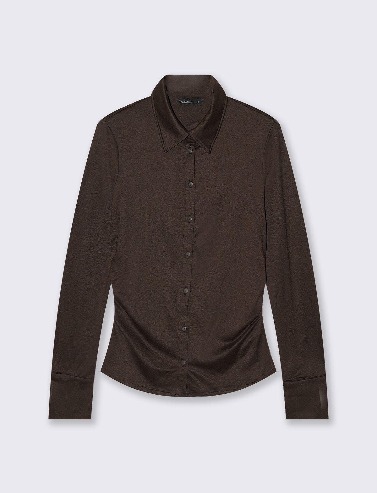 Camicia manica lunga con arriccio laterale - Moro
