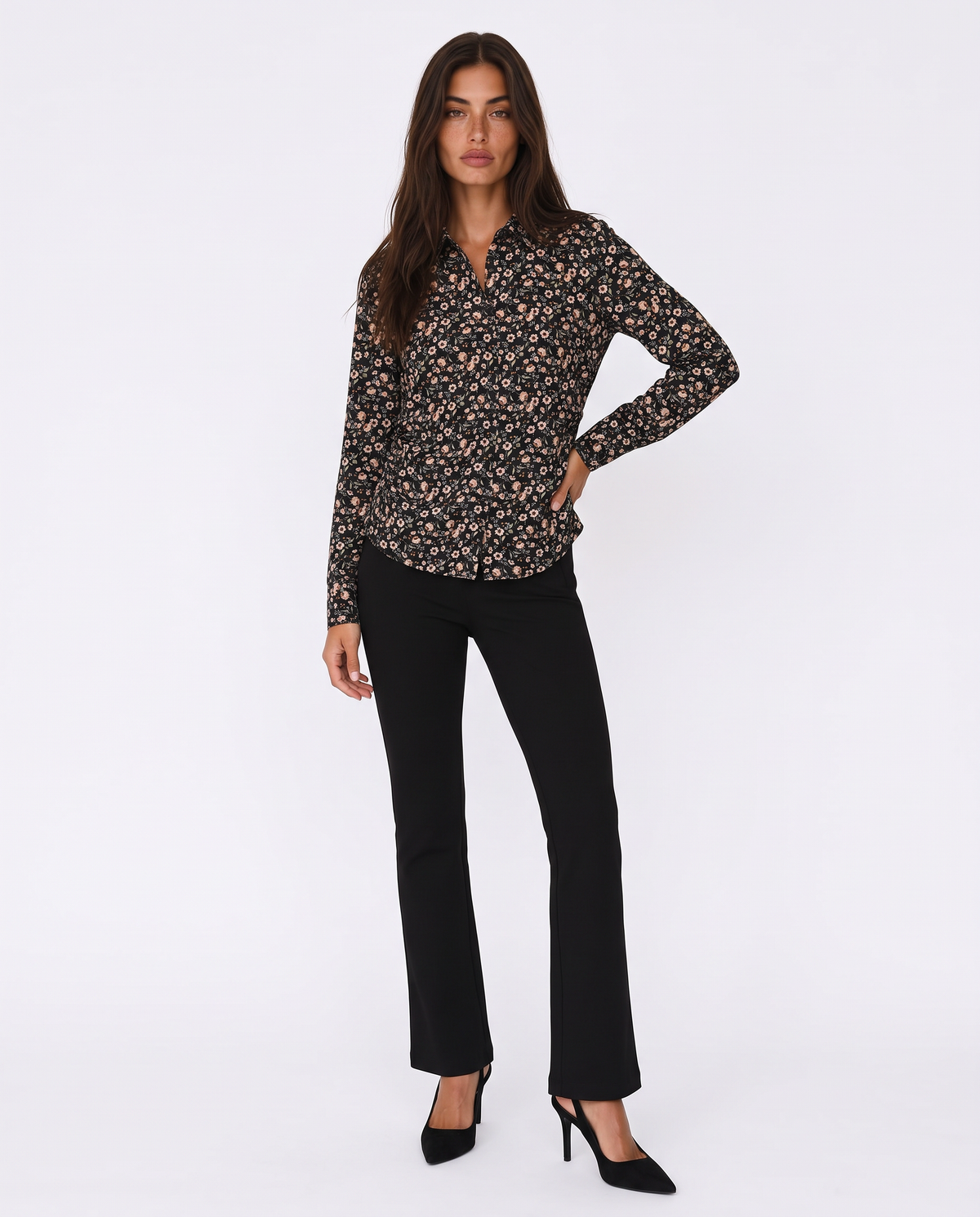 Long Sleeve Shirt with Side Ruching - 