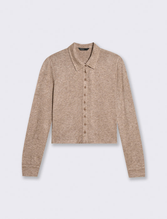 Camicia corta e manica lunga unita - Tortora melange