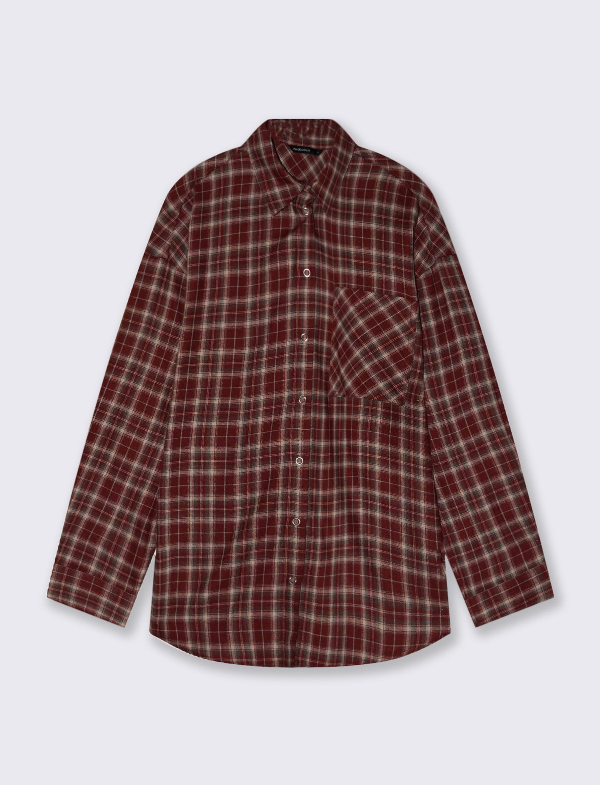 Long sleeve plaid shirt with pocket - 