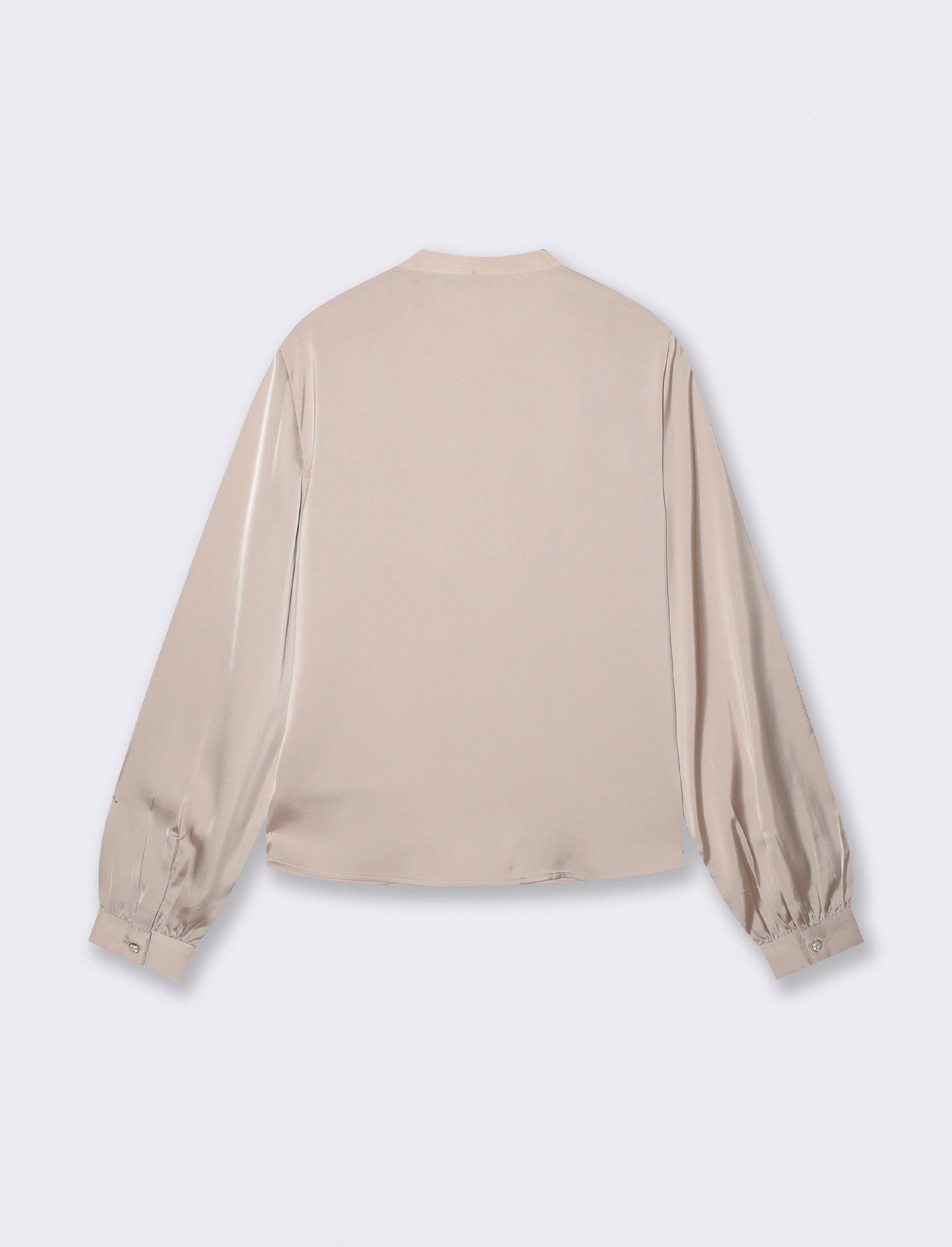 Casacca collo coreano con rouches eleganti - Beige
